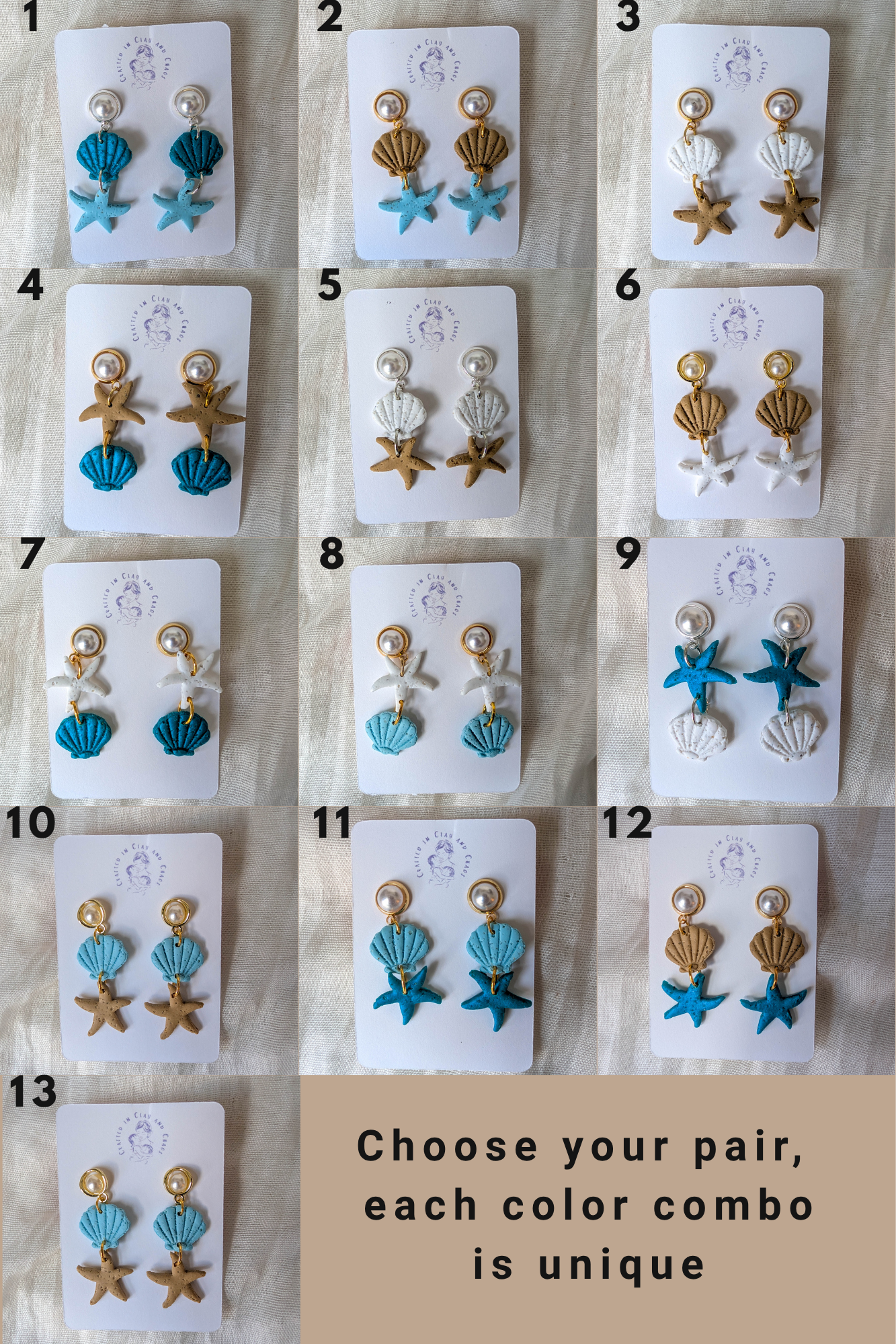 Cape Cod Sand Shell Starfish Earrings, Pearl Coastal Statement Earrings for Beach Dinner Date or Summer Brunch