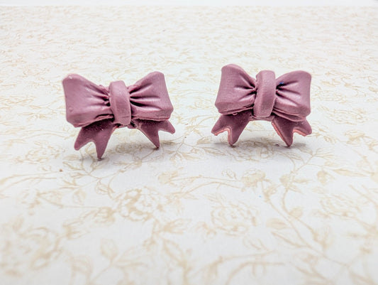 Cottagecore Polymer Clay Bow Stud Earrings