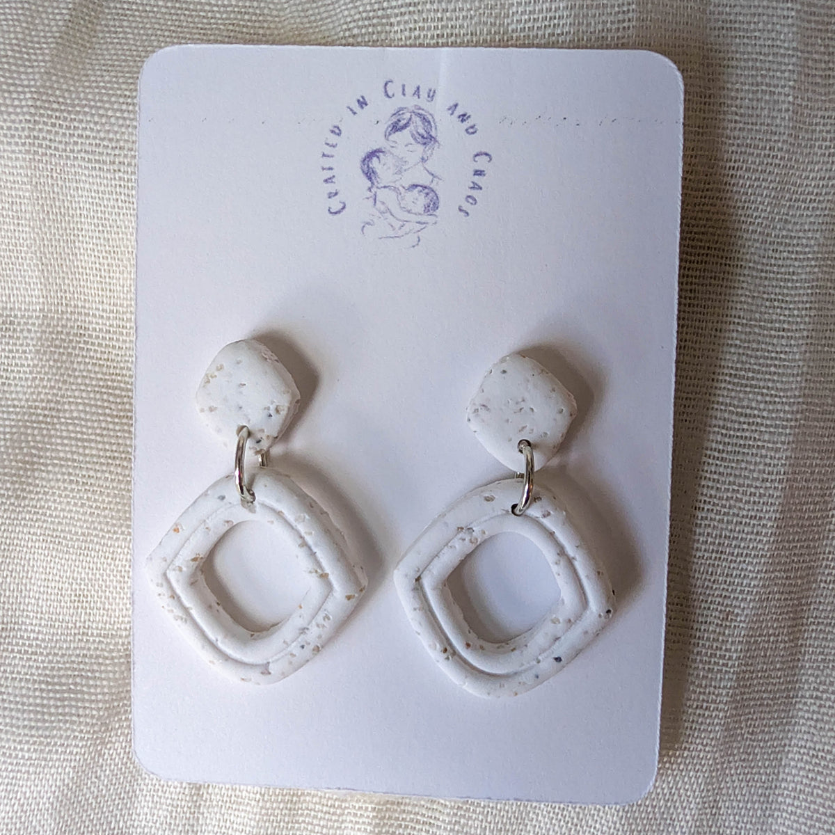 Double Diamond Cape Cod Sand Earrings, Handcrafted Lightweight Beach Jewelry for Summer Markets and Girls Trip