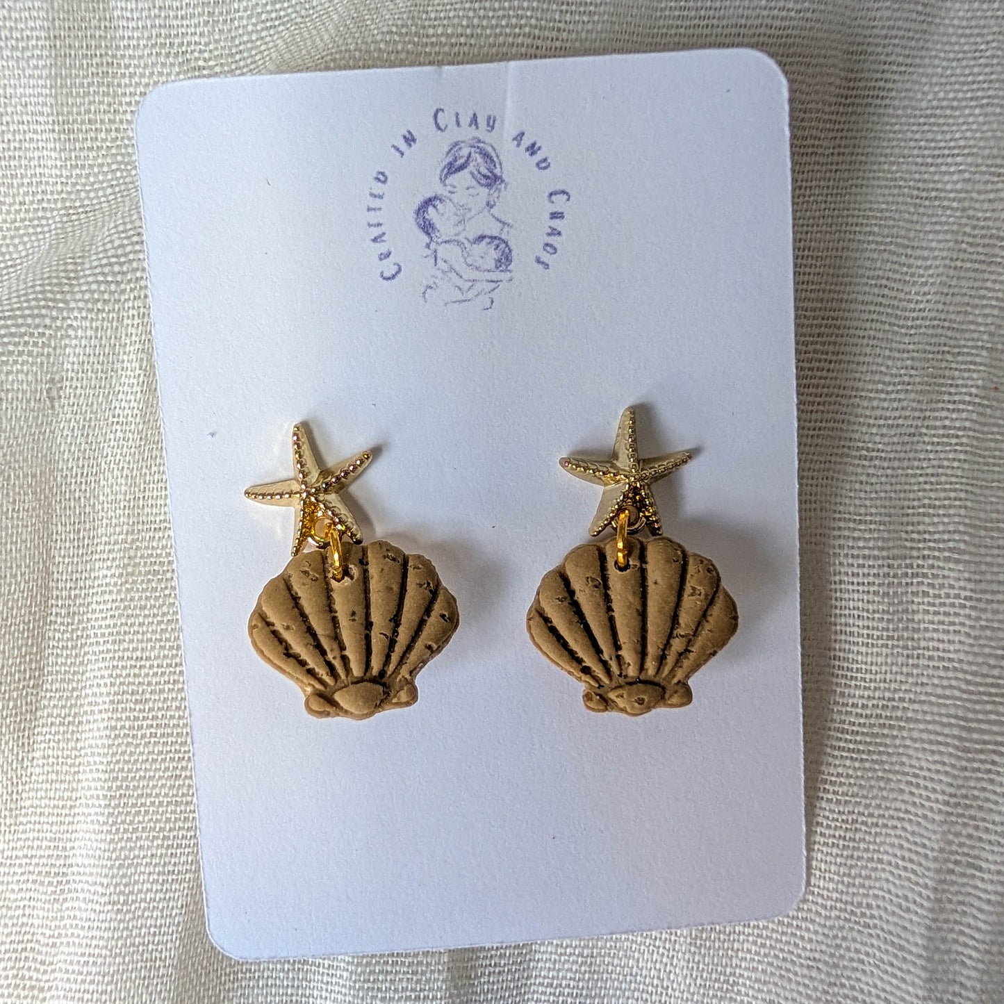 Handcrafted Cape Cod Sand Starfish Earrings, Customizable Bridesmaid Gift for Beach Wedding, Bachelorette Beach Weekend and Girls Brunch
