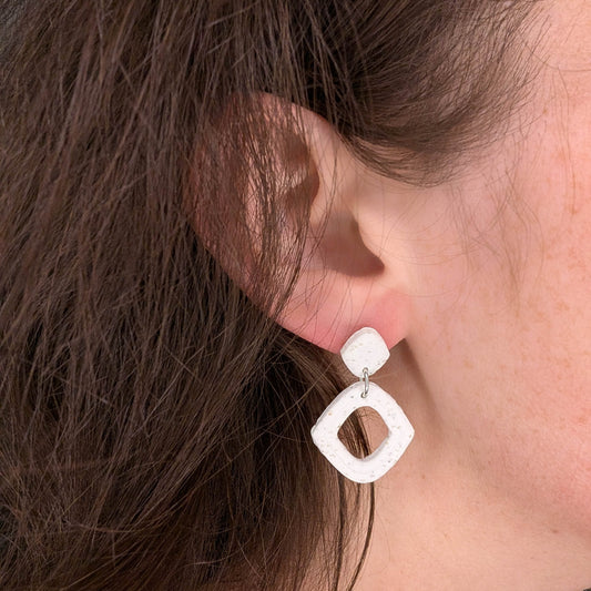 Double Diamond Cape Cod Sand Earrings, Handcrafted Lightweight Beach Jewelry for Summer Markets and Girls Trip