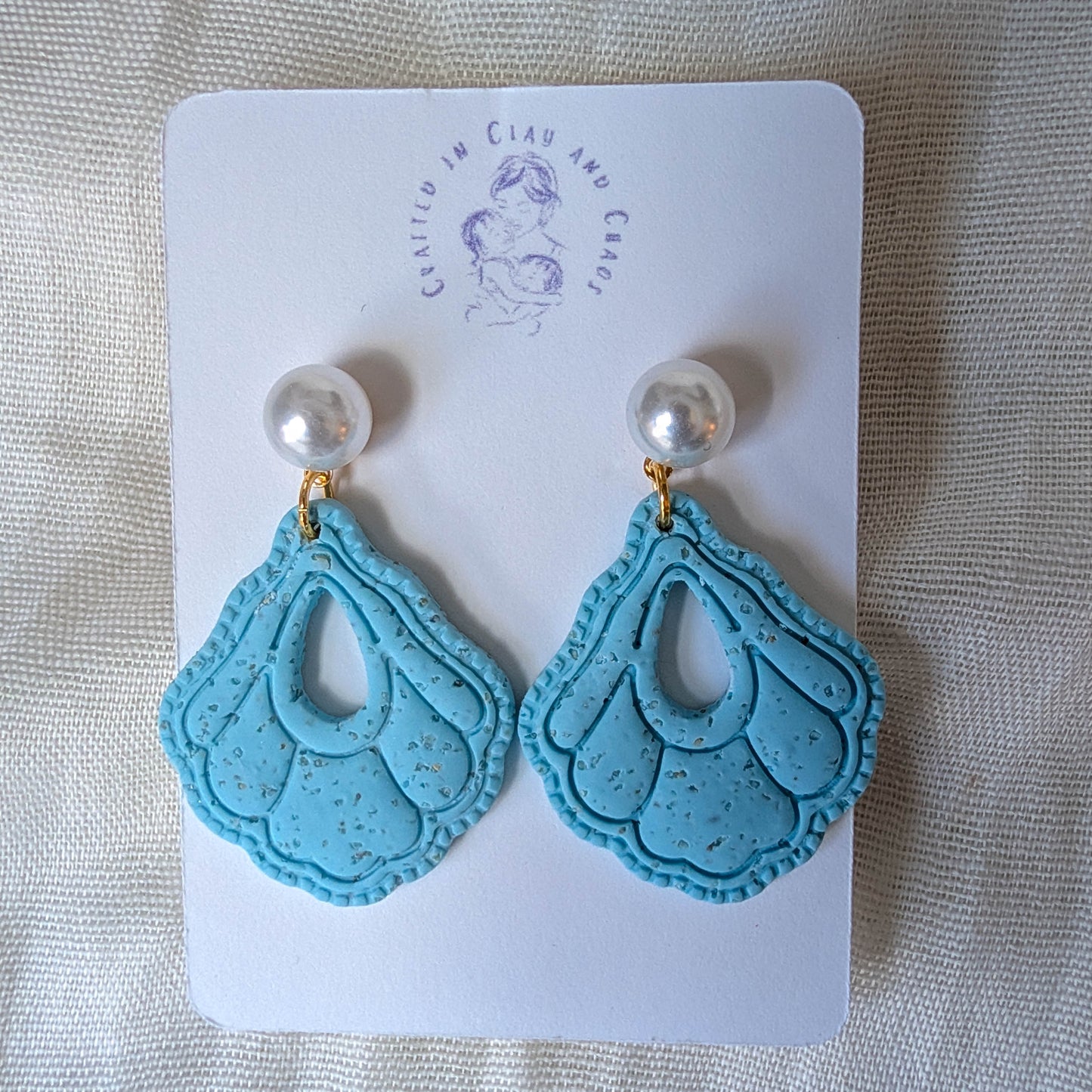 Cape Cod Sand Shell Earrings, Handmade Beach Jewelry for Summer Work Outfit or Wedding Guest