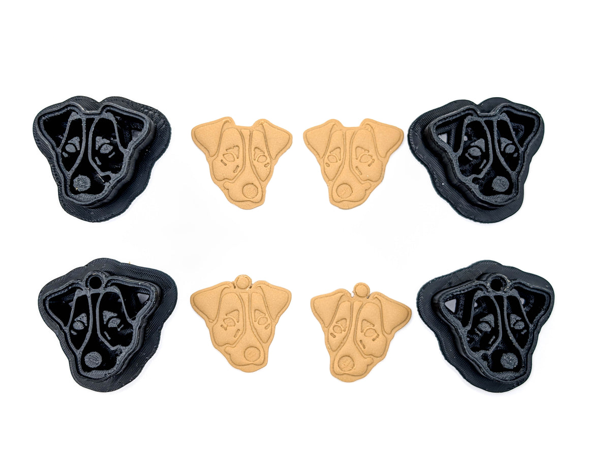 Jack Russell Terrier Clay Cutter, Mirrored Terrier Earring Tool with Optional Built-In Loop