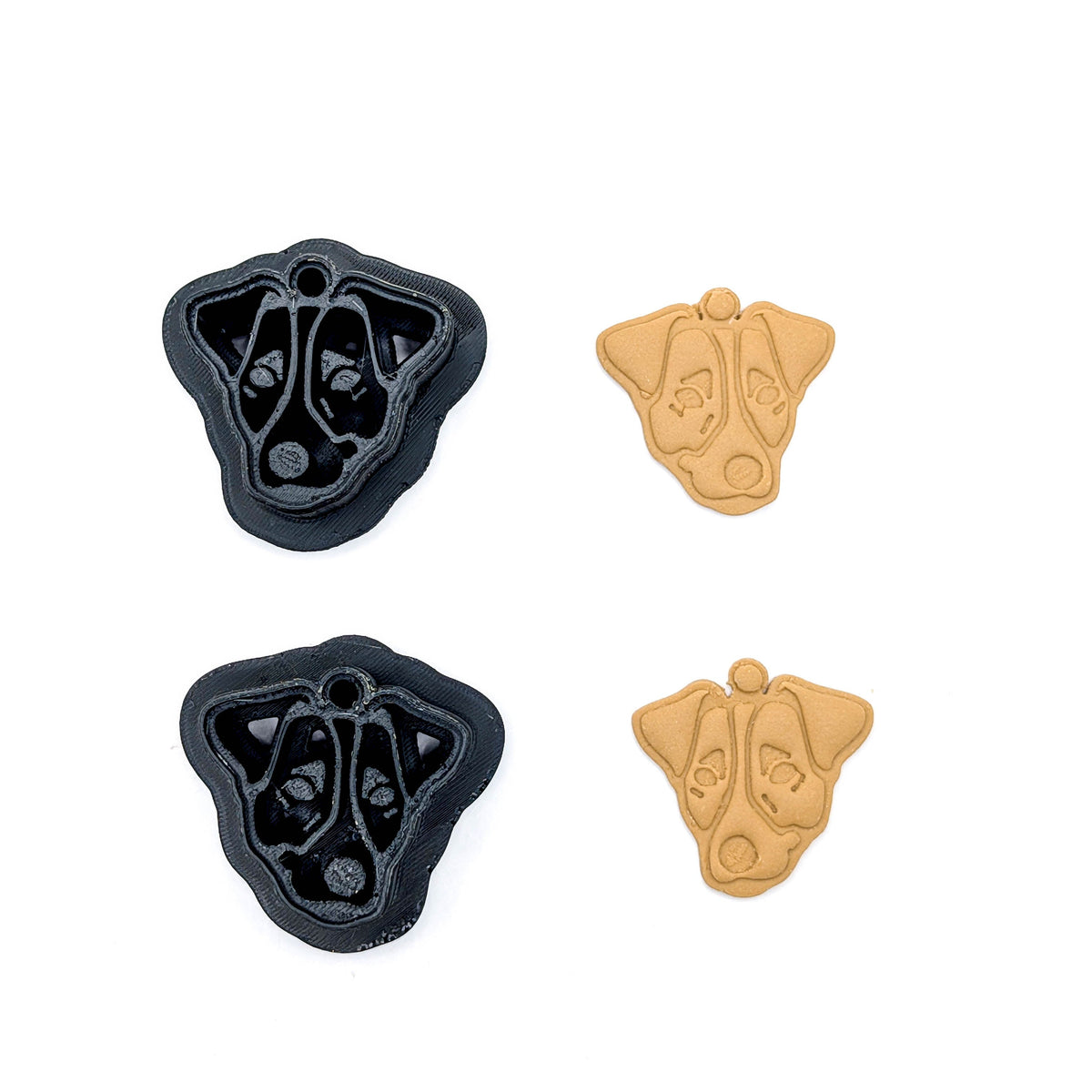 Jack Russell Terrier Clay Cutter, Mirrored Terrier Earring Tool with Optional Built-In Loop