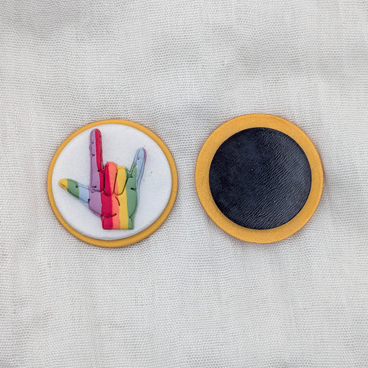 Rainbow ASL I Love You Magnet