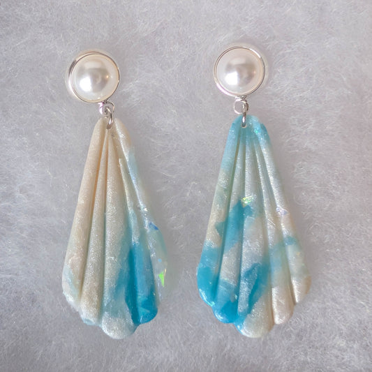 Ocean Glass Beach Wedding Earrings