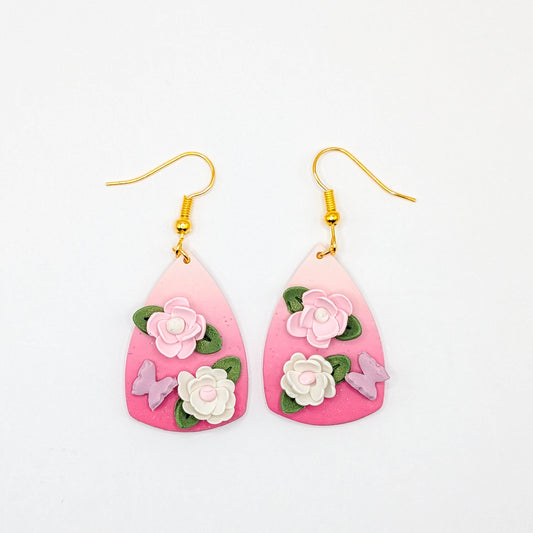 Pink Ombre Spring Earrings