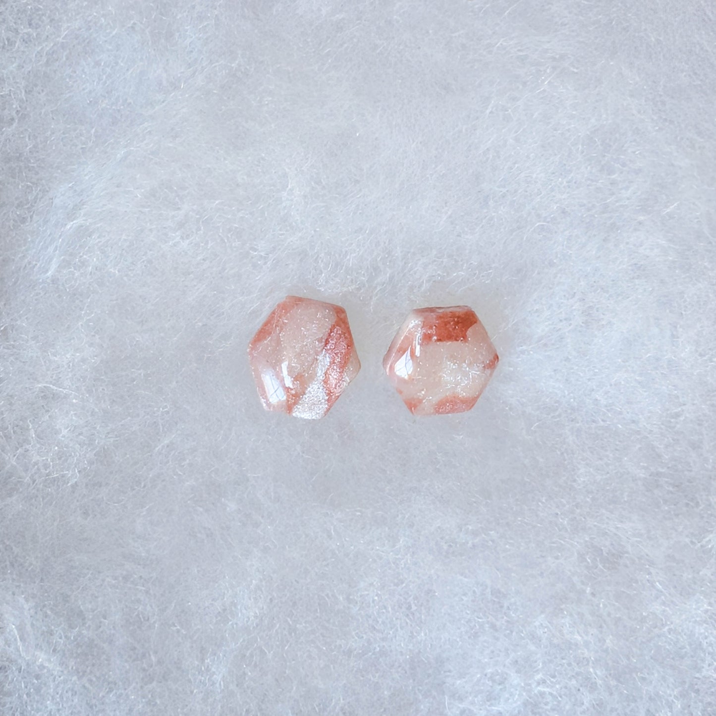 Rose Gold Marble Stud Earrings