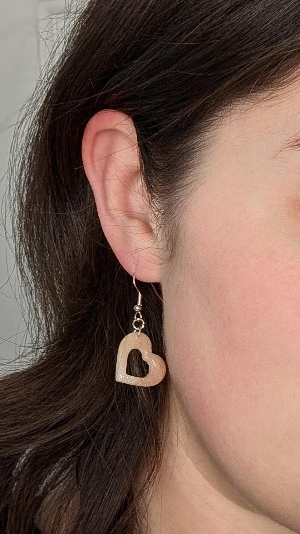 Rose Gold Swirl Heart Earrings
