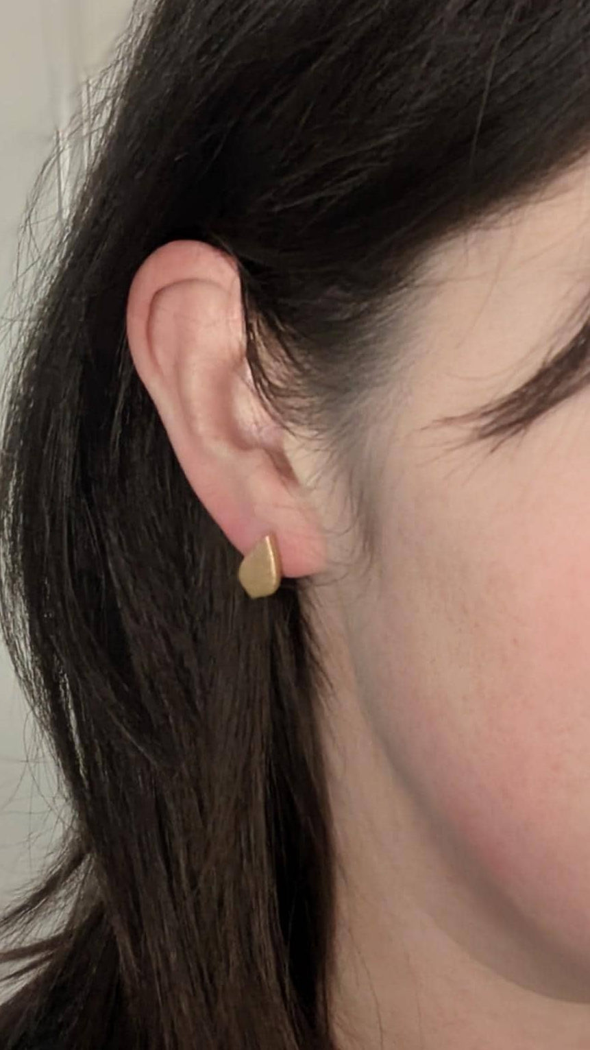Handcrafted Polymer Clay Gold Leaf Studs