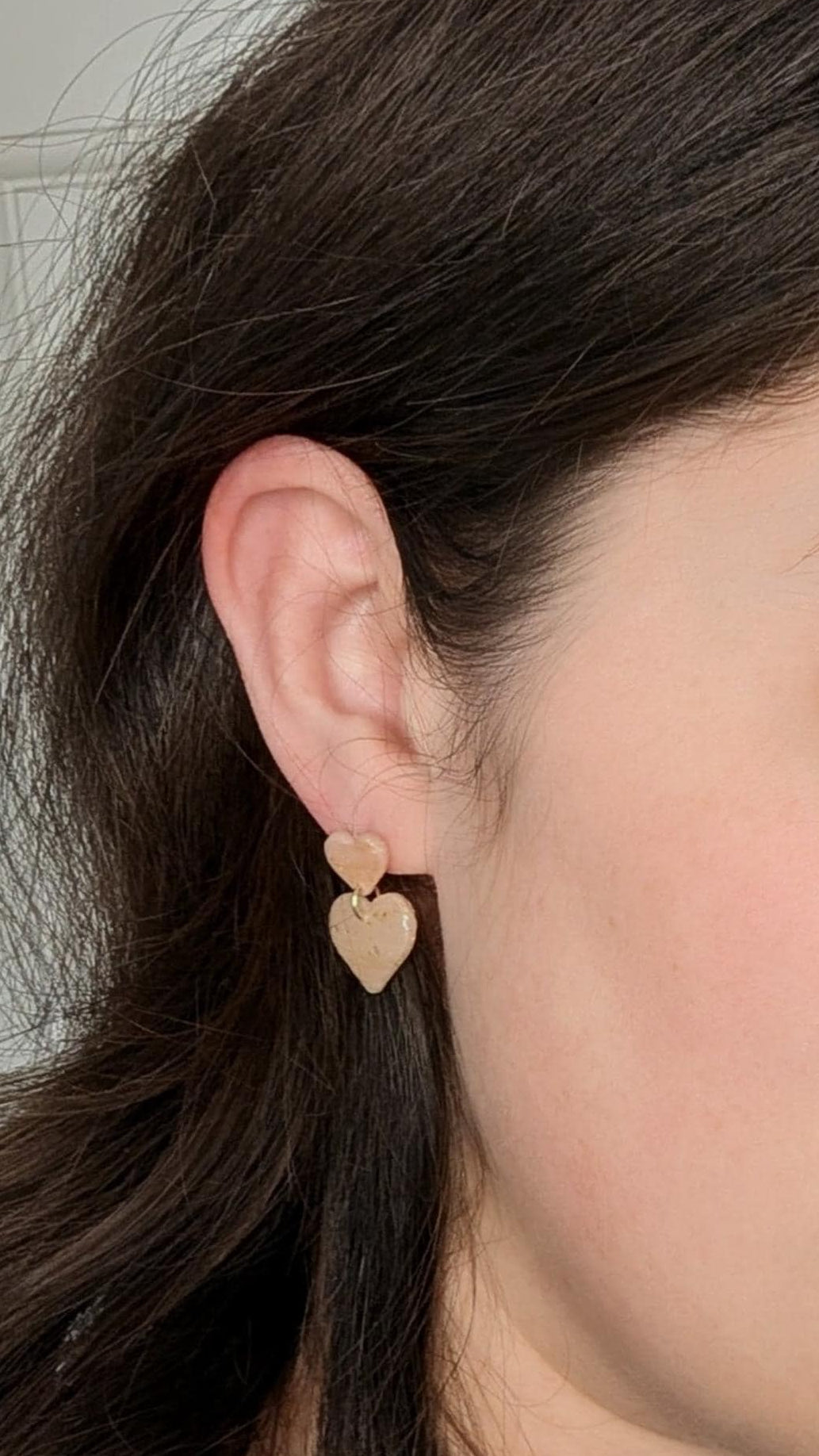 Rose Gold Swirl Heart Earrings