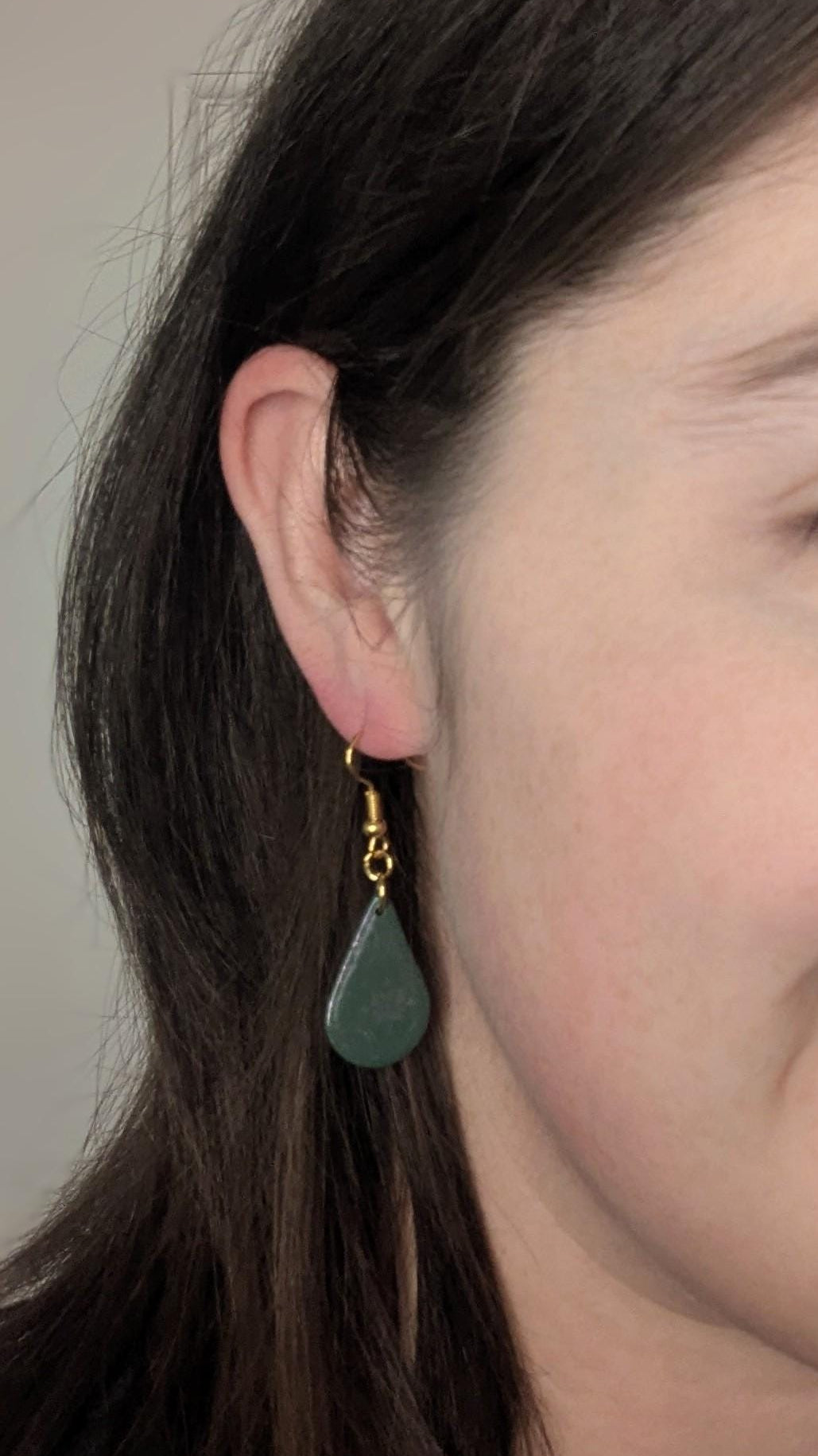 Moroccan Teardrop Dangle Earrings with Subtle Gold Shimmer