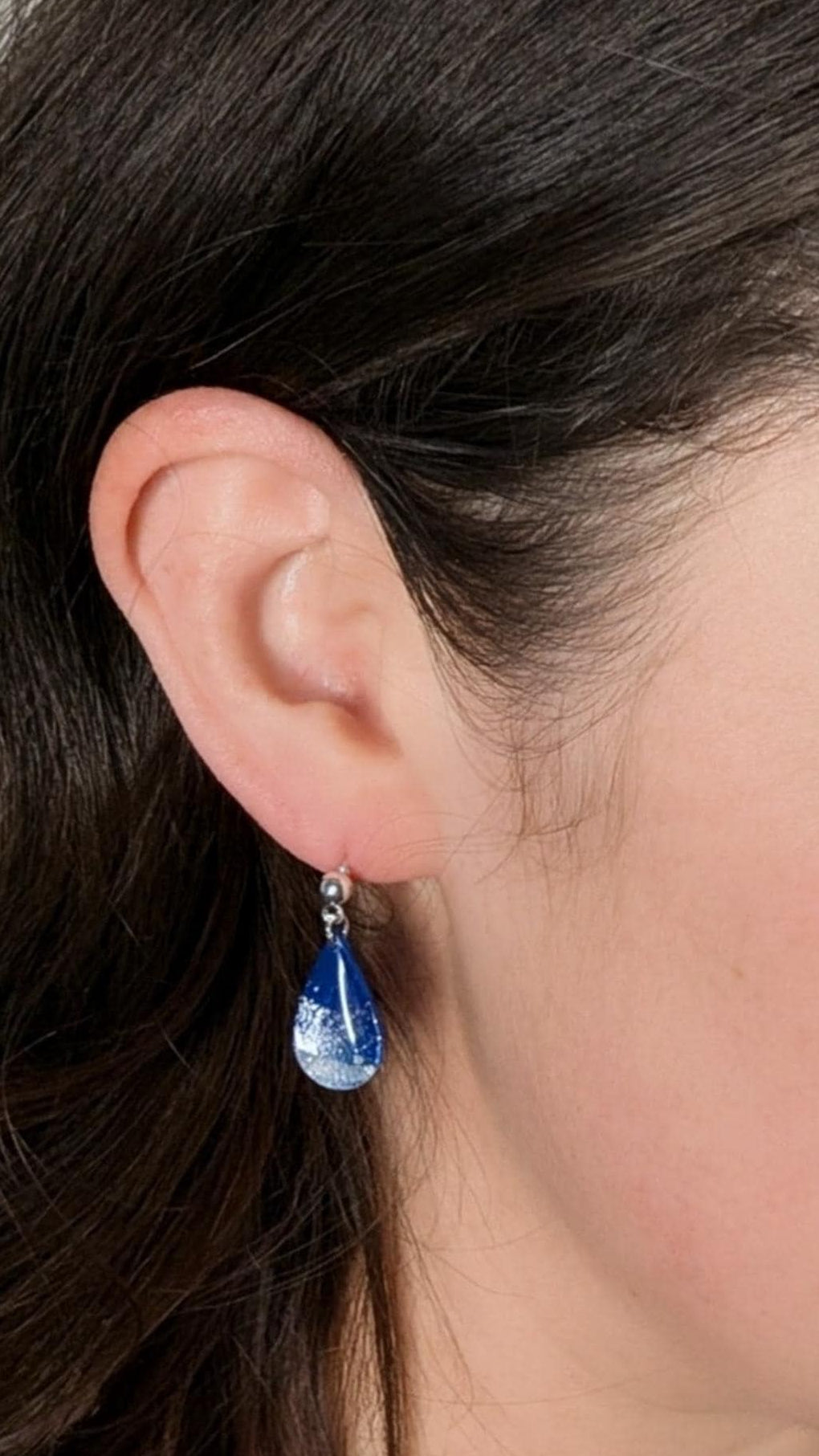 Blue Teardrop Translucent Summer Earrings