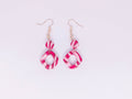 Handmade Retro Pink Swirl Clay Dangle Earrings