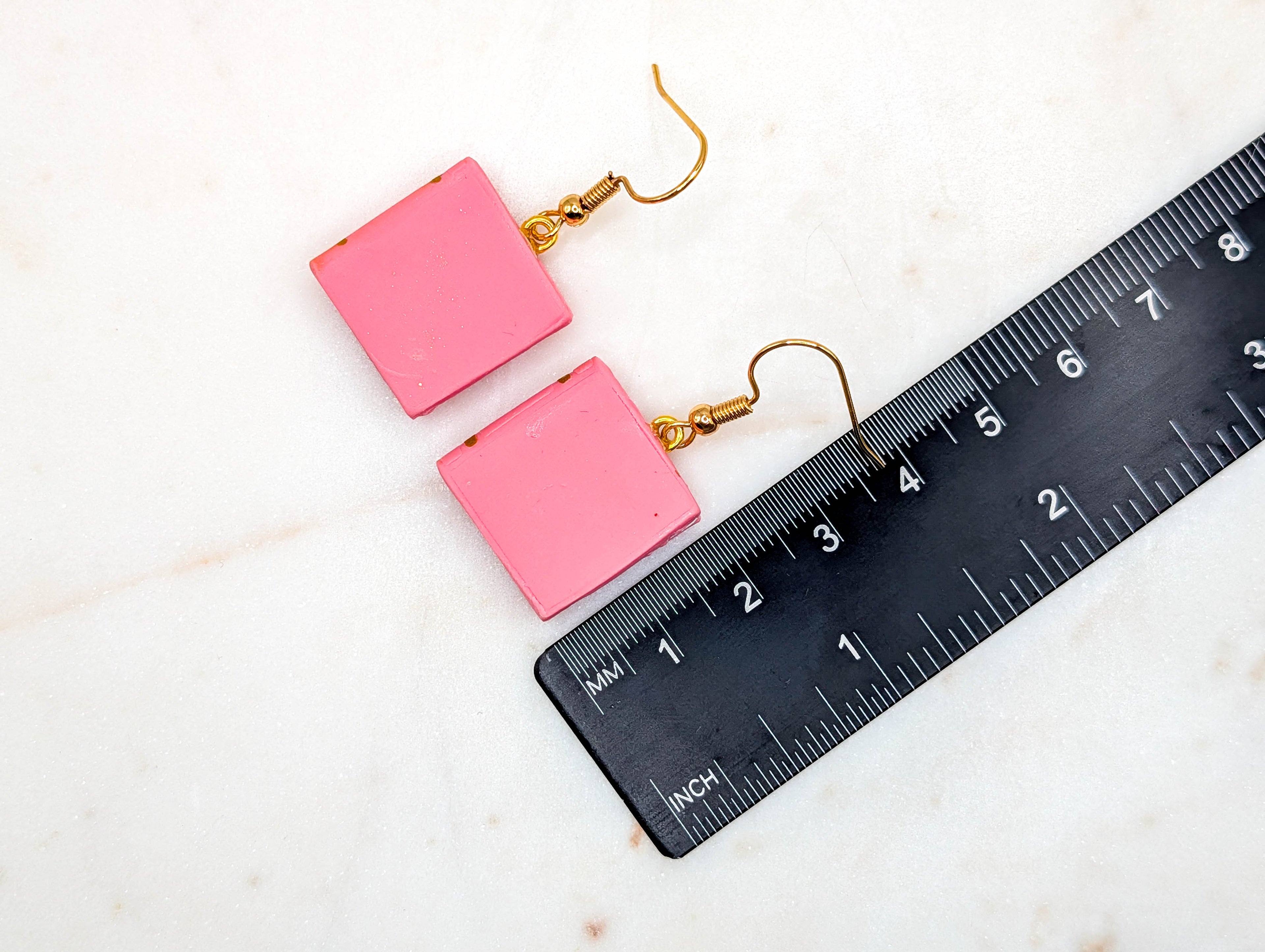 Pink Book Earrings