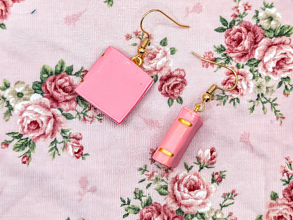 Pink Book Earrings