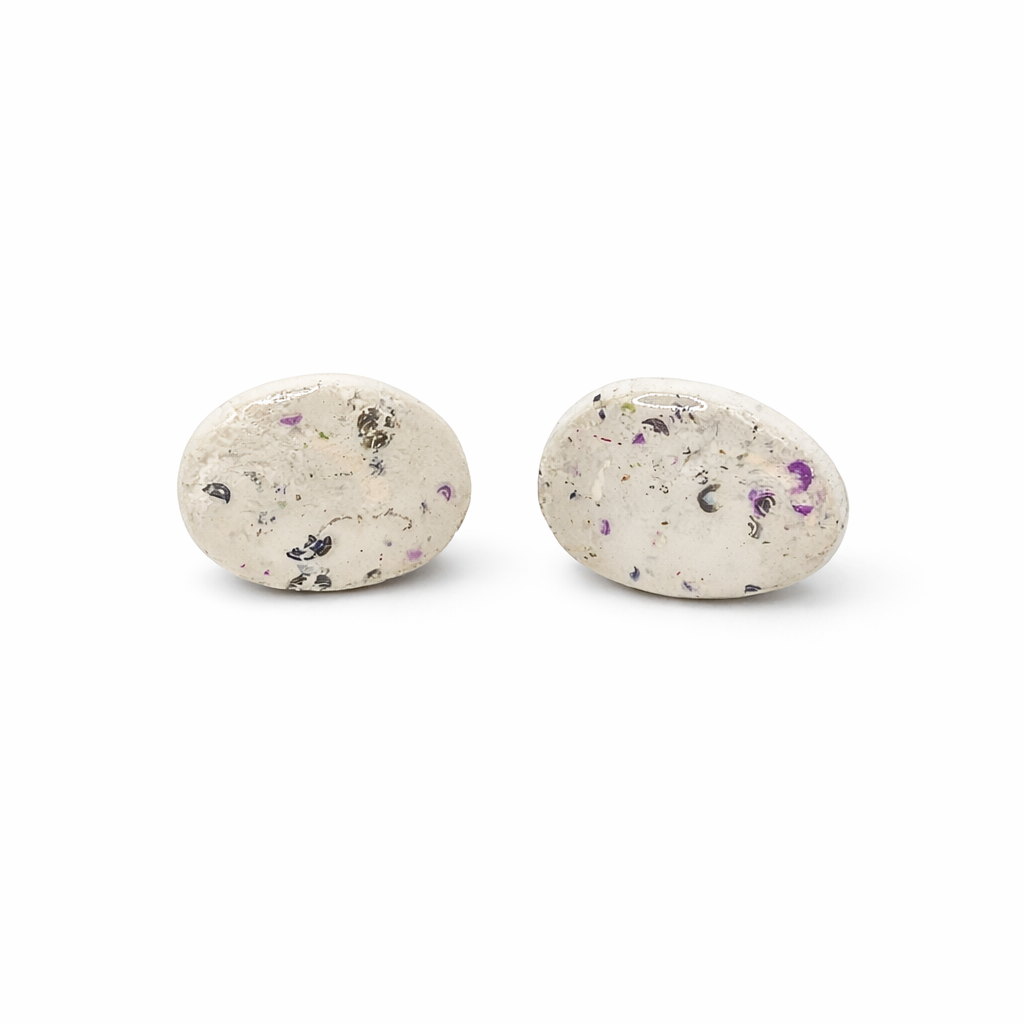 Speckled Egg Stud Earrings: Modern Minimal Easter Jewelry