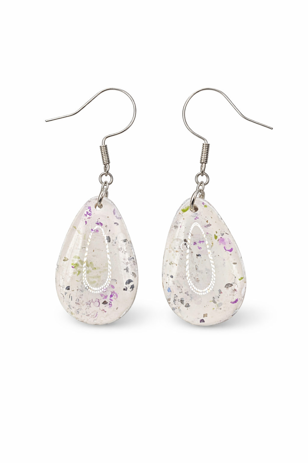 Speckled Clay Dangle Earrings: Modern Artistic Terrazzo Statement