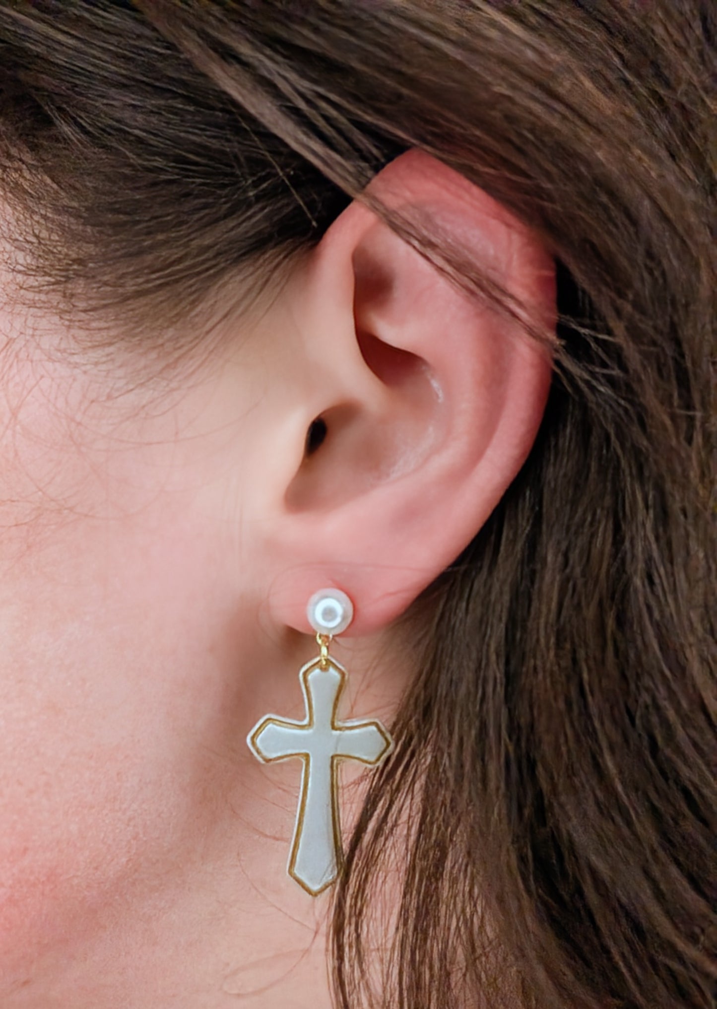 Minimalist Gold Cross Earrings