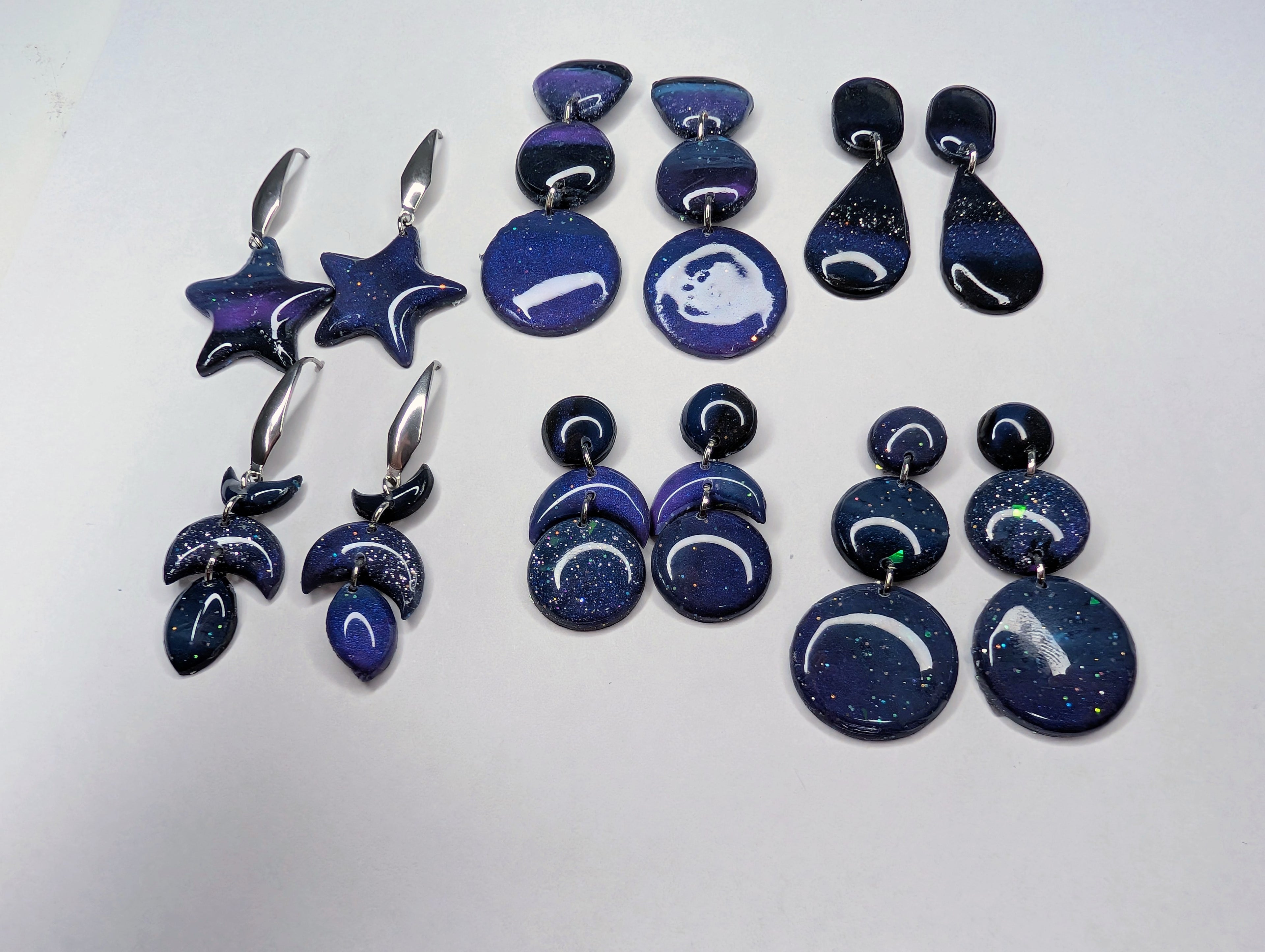 Dark Celestial Galaxy Earrings