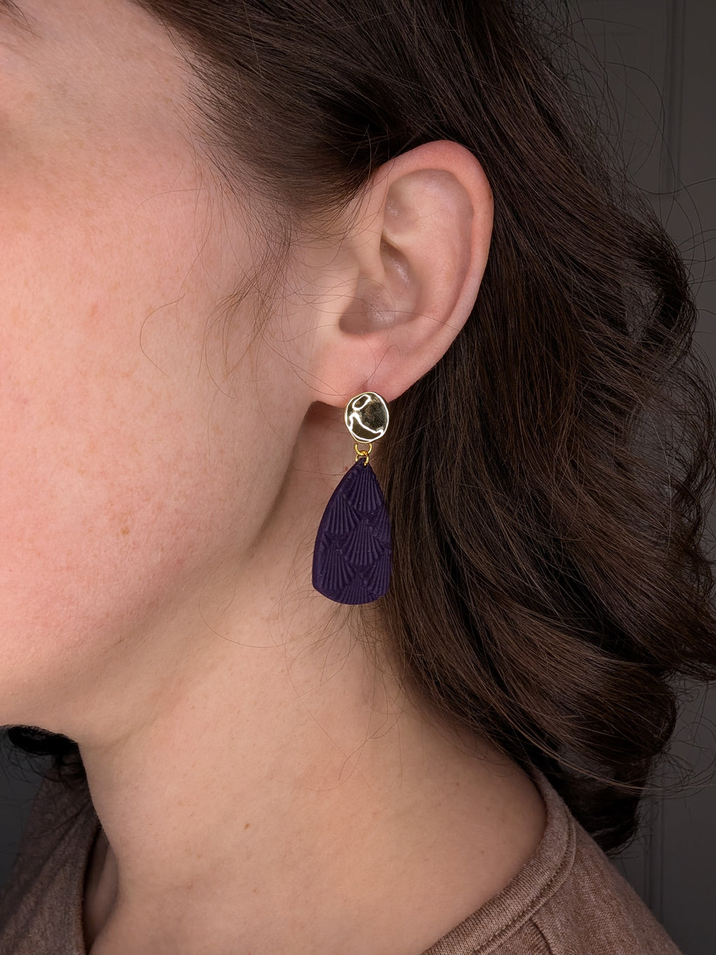 Moody Purple Statement Dangles