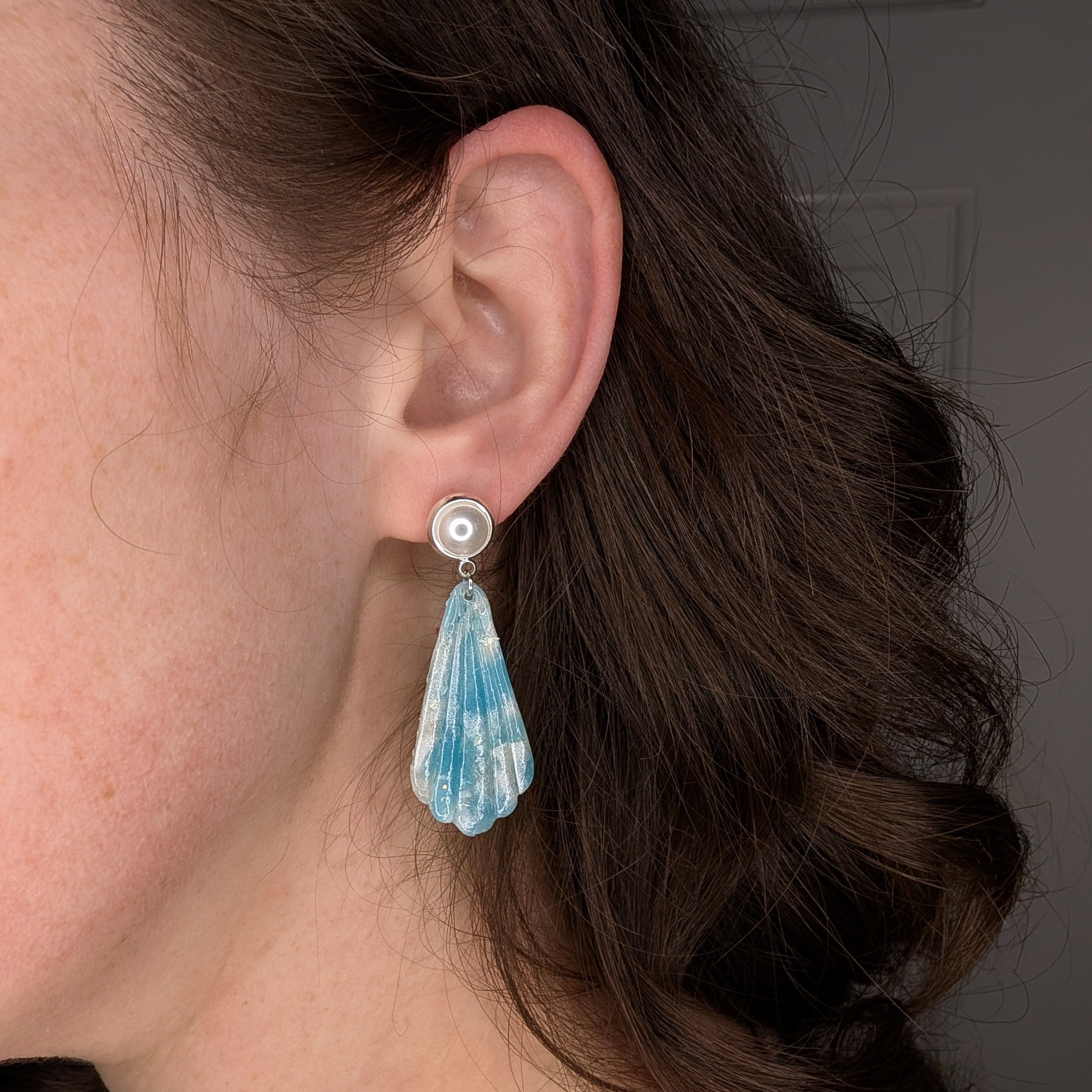 Ocean Glass Beach Wedding Earrings