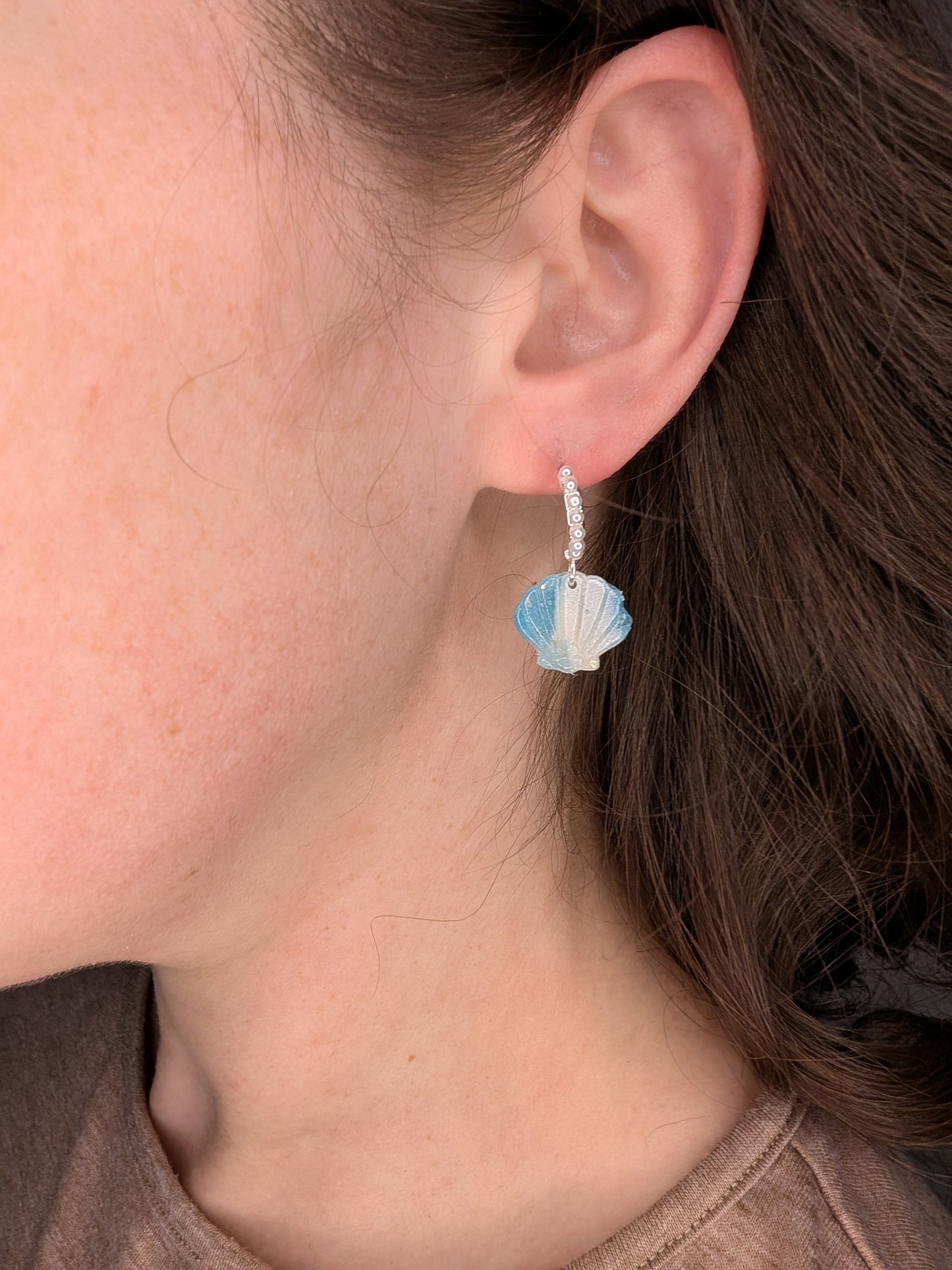 Ocean Glass Beach Wedding Earrings