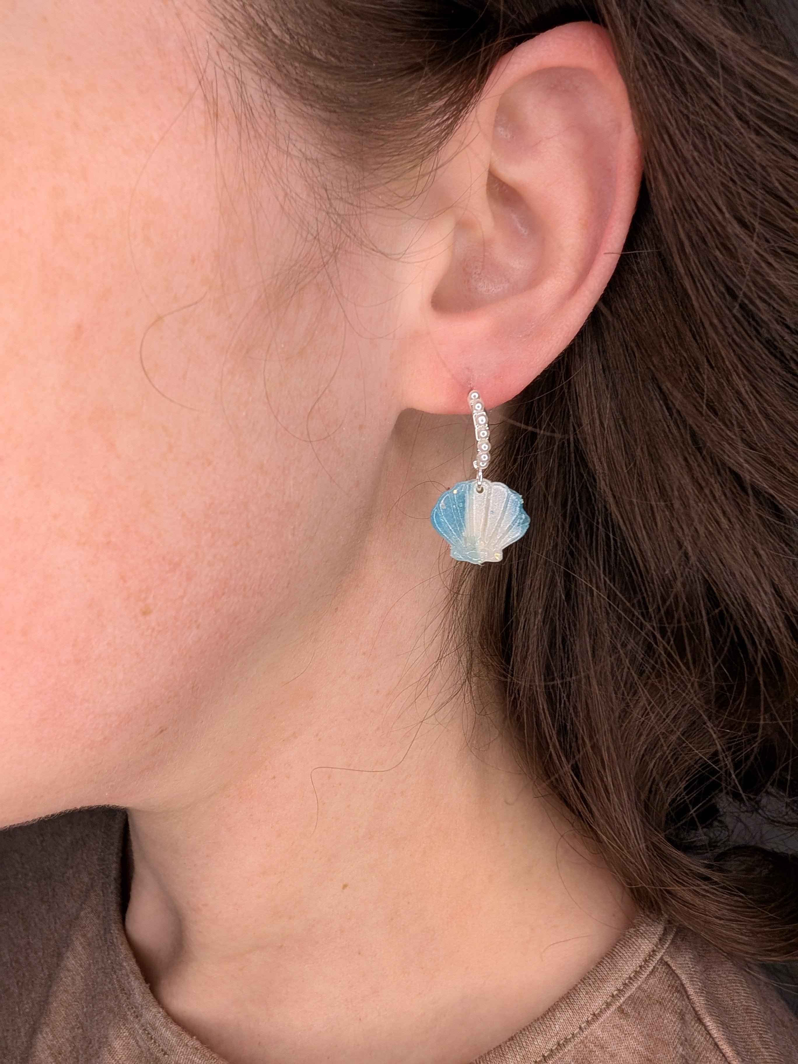 Ocean Glass Beach Wedding Earrings