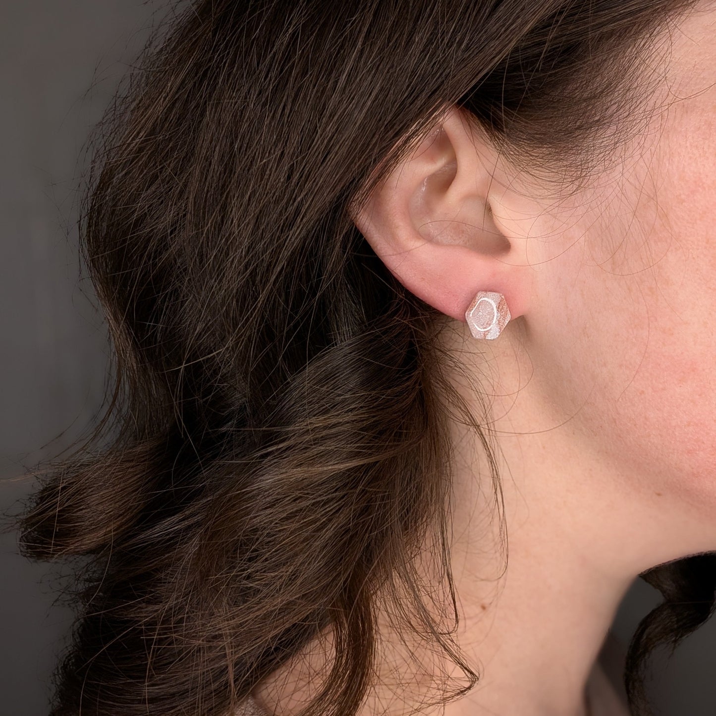 Rose Gold Marble Stud Earrings