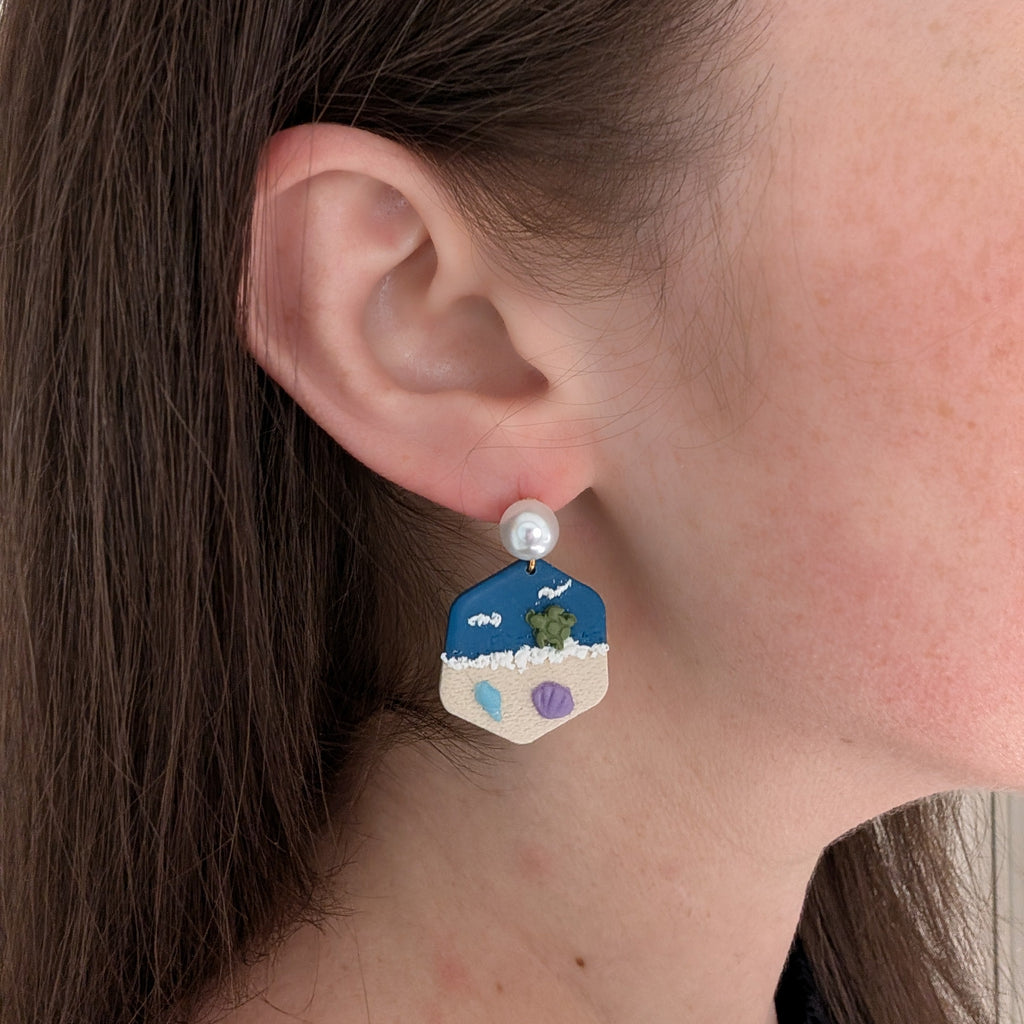 Whimsical  Beach Lightweight Statement Earrings