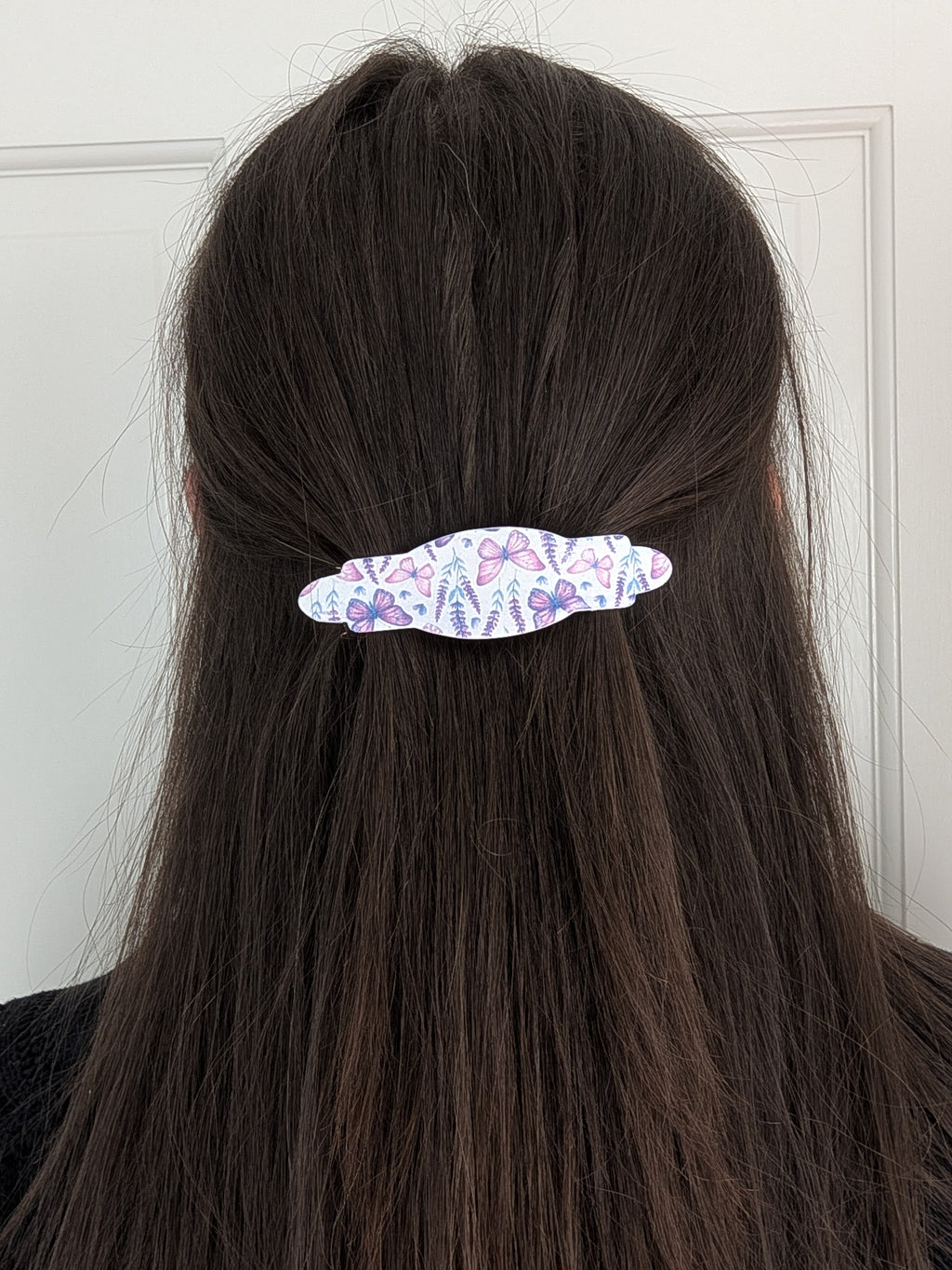 Purple Butterfly Polymer Clay Hair Clip