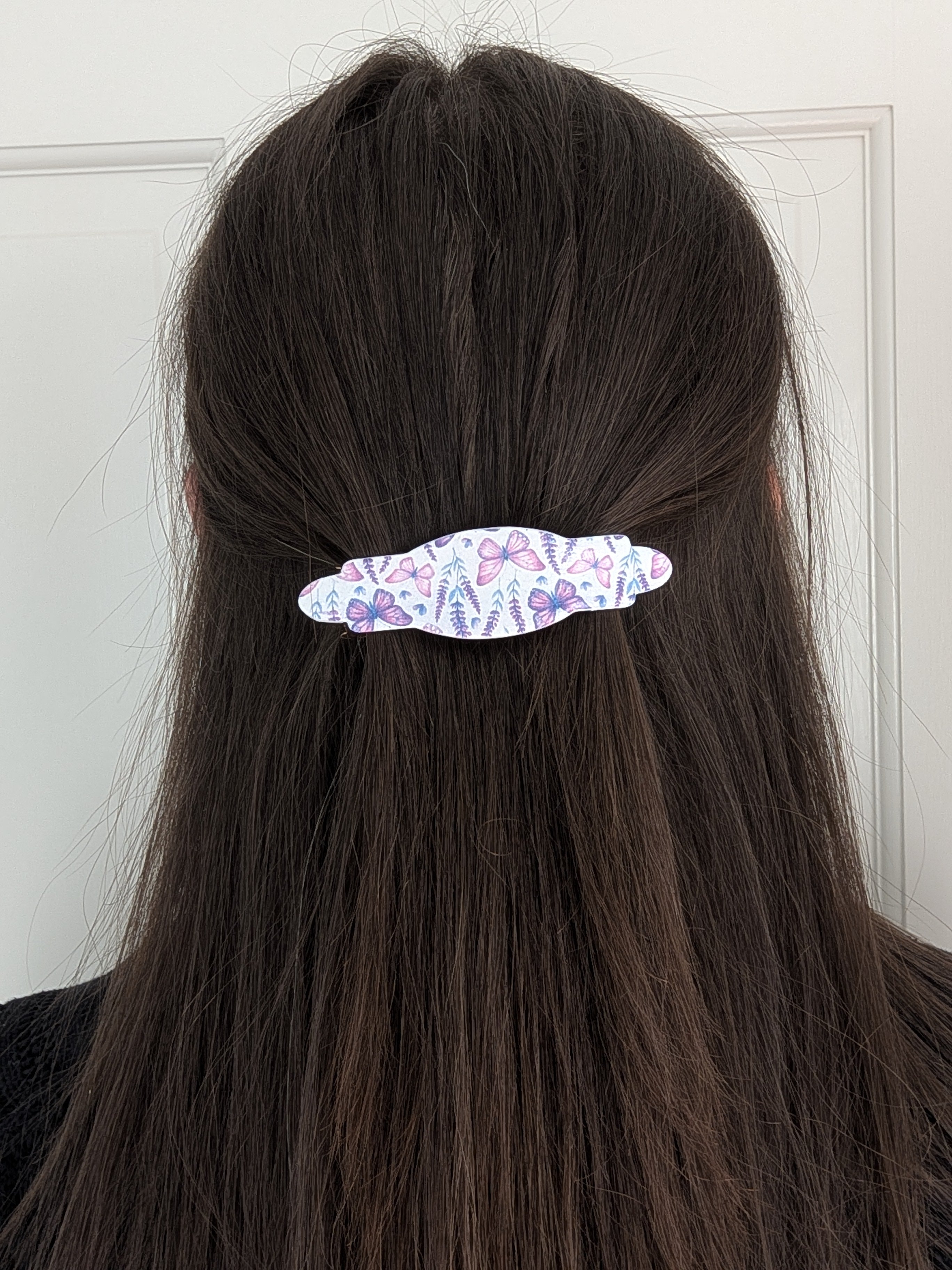 Purple Butterfly Polymer Clay Hair Clip