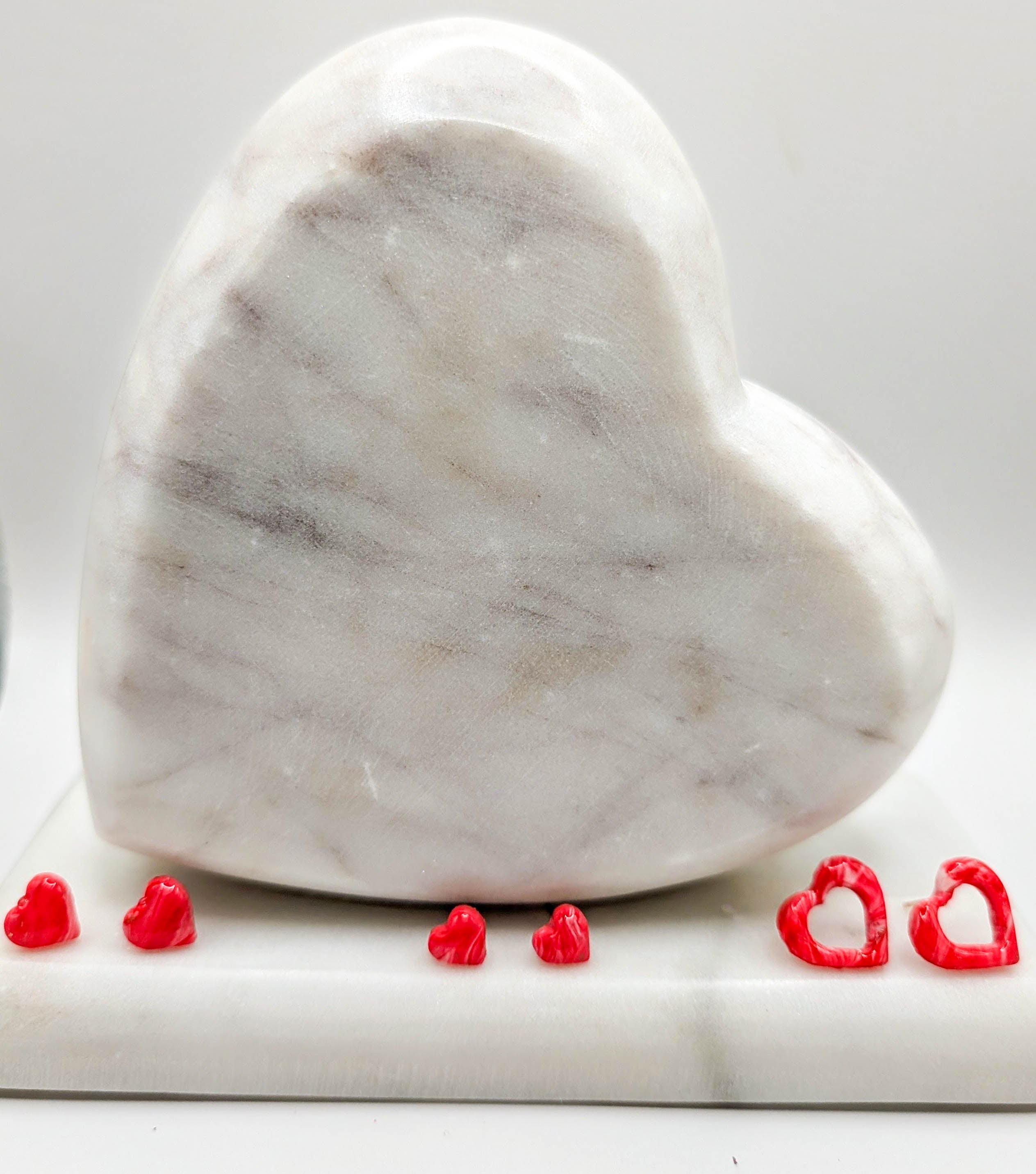 Red Swirled Heart Stud Earrings