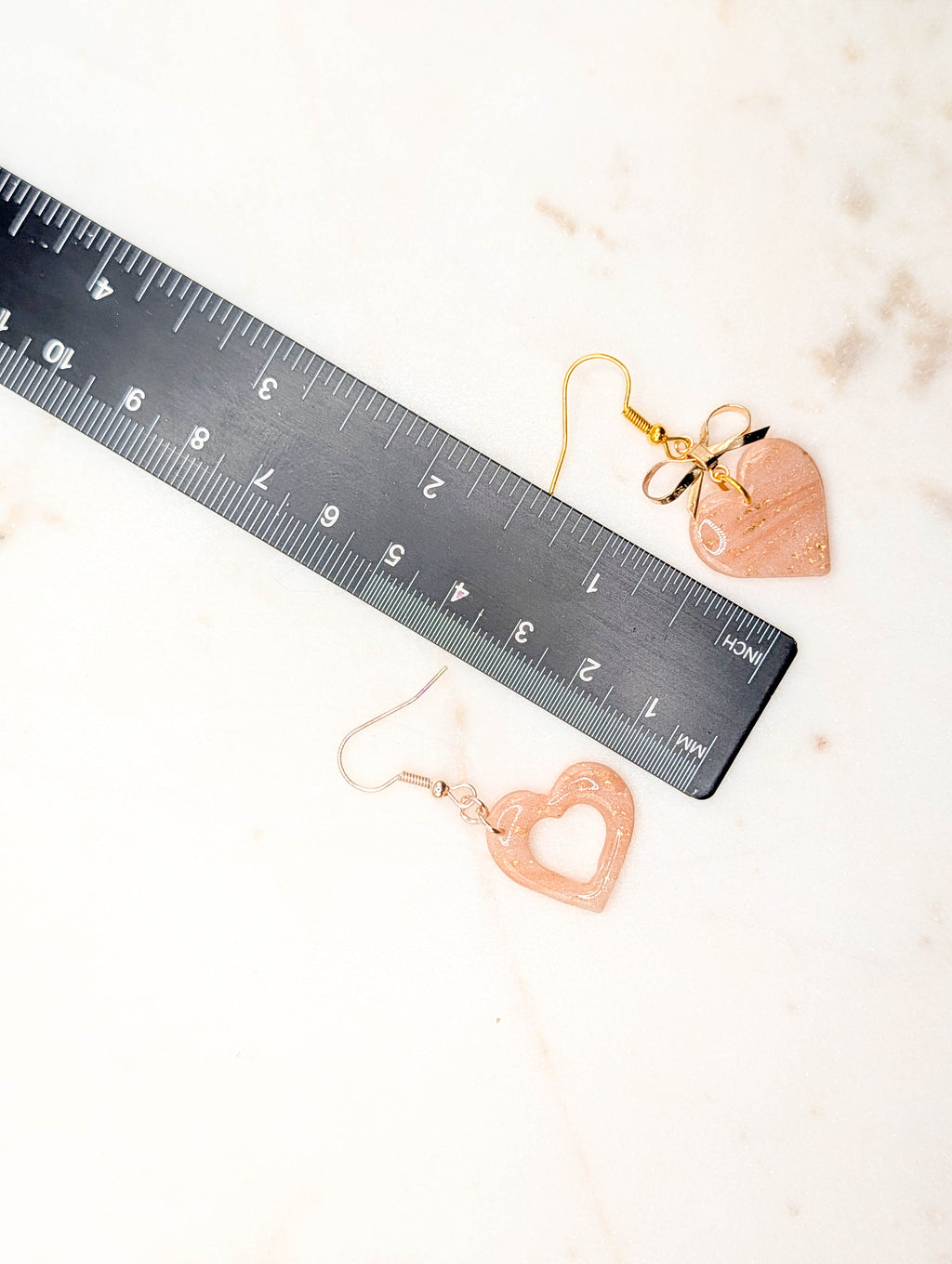 Rose Gold Swirl Heart Earrings