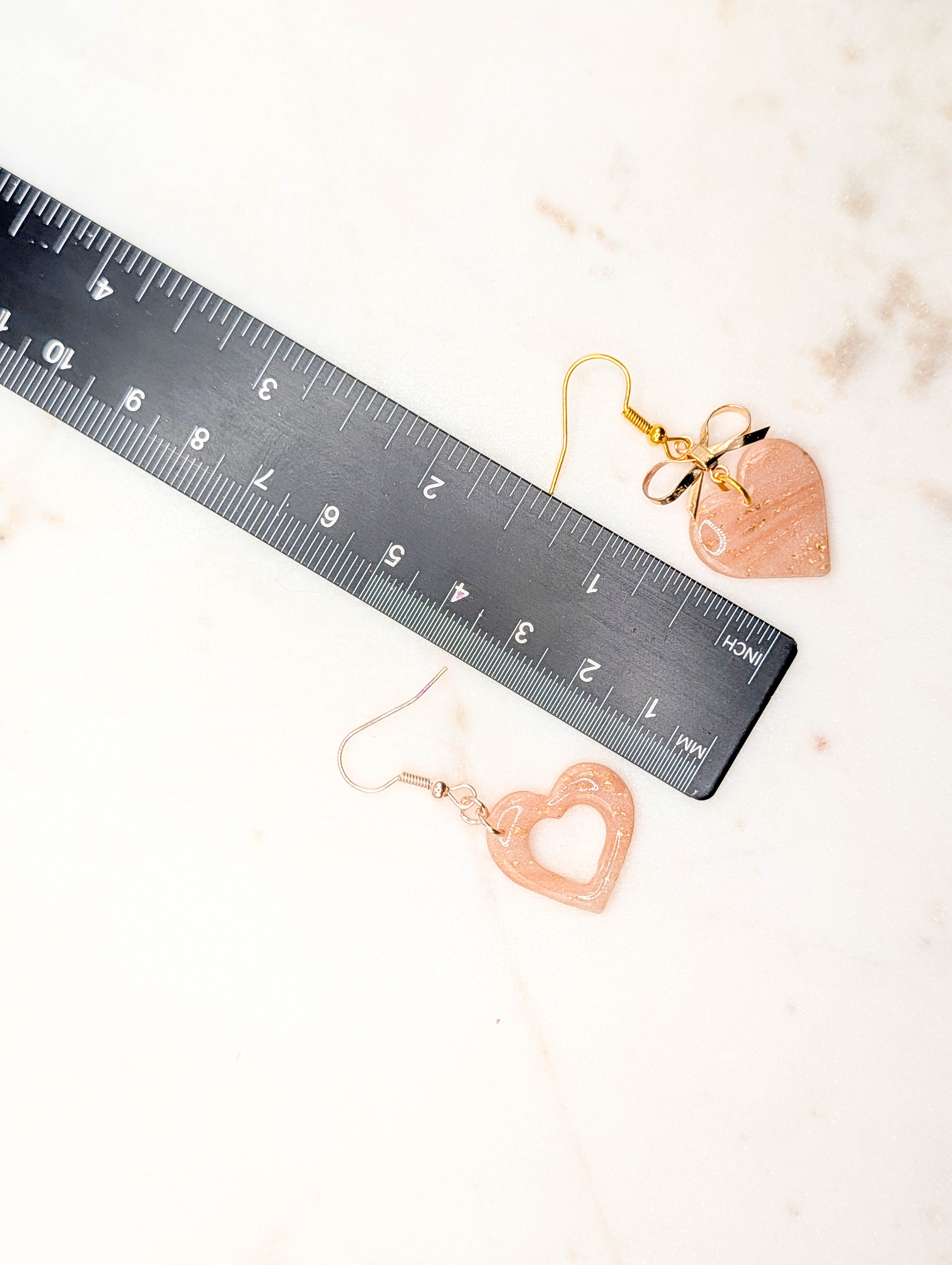 Rose Gold Swirl Heart Earrings