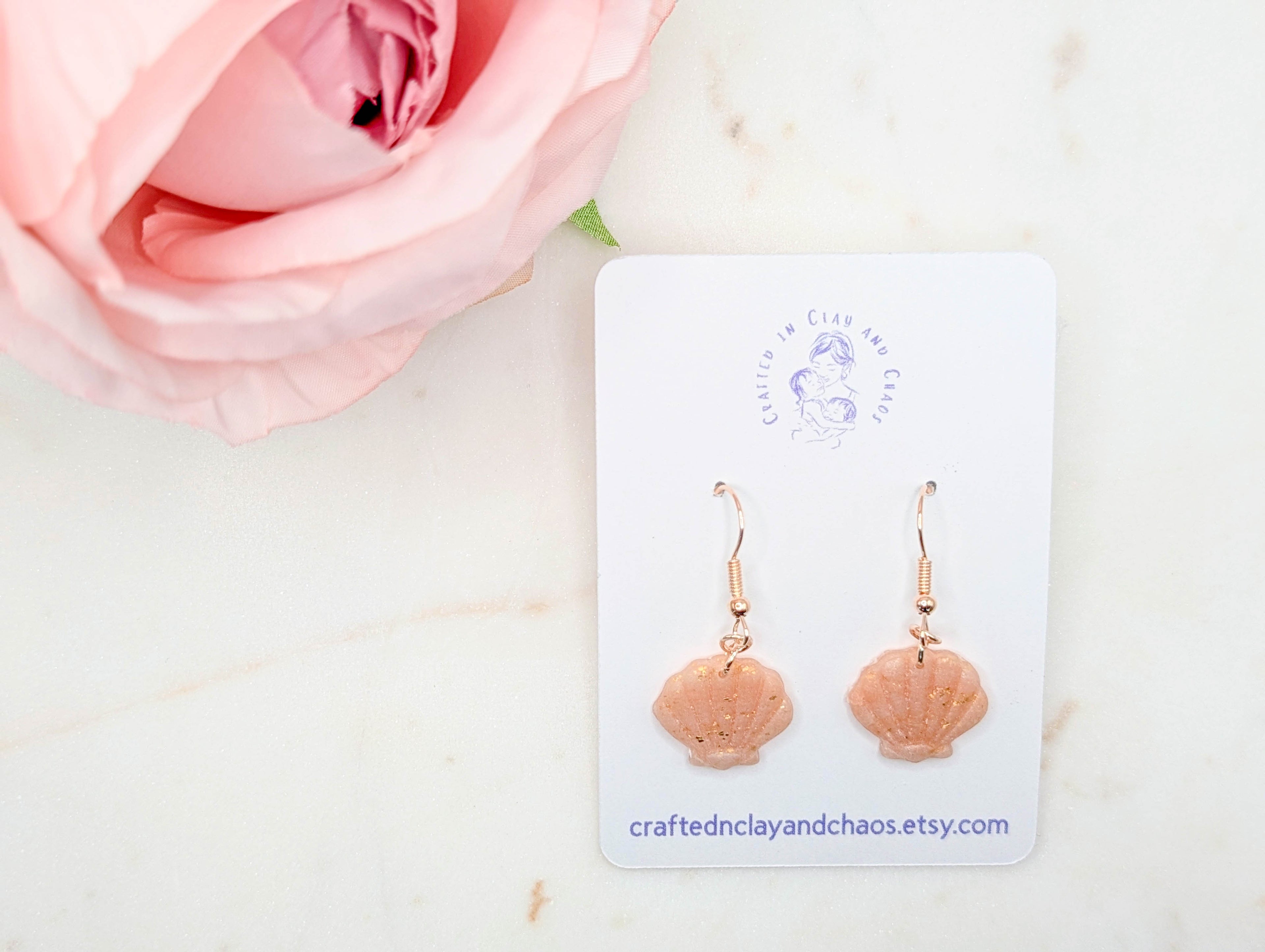 Rose Gold Shell Earrings