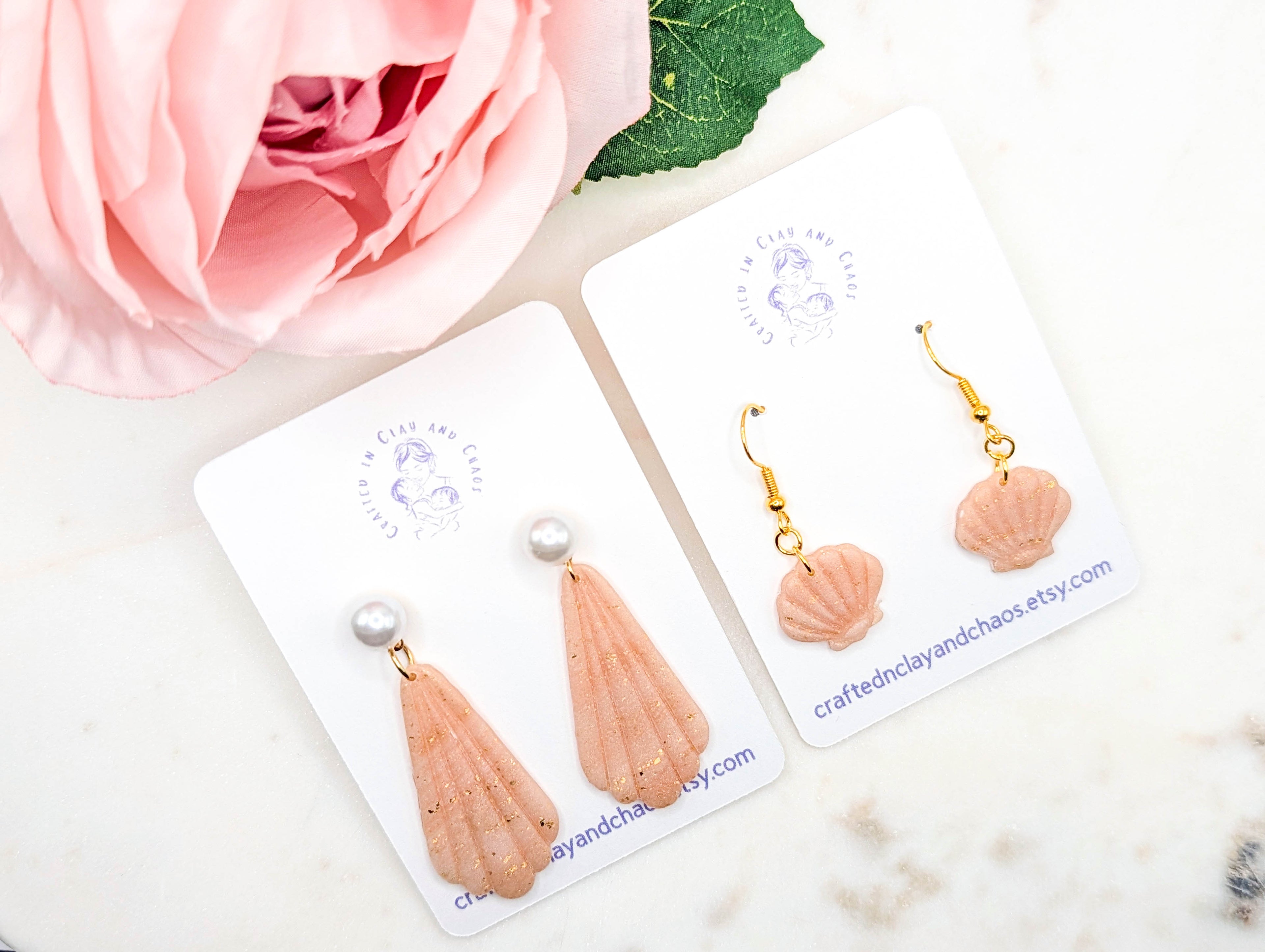 Rose Gold Shell Earrings