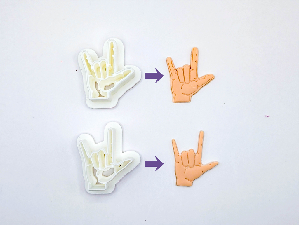 ASL I Love You Polymer Clay Stamp, Jewelry Scale Tool for Clay Earrings and Charms