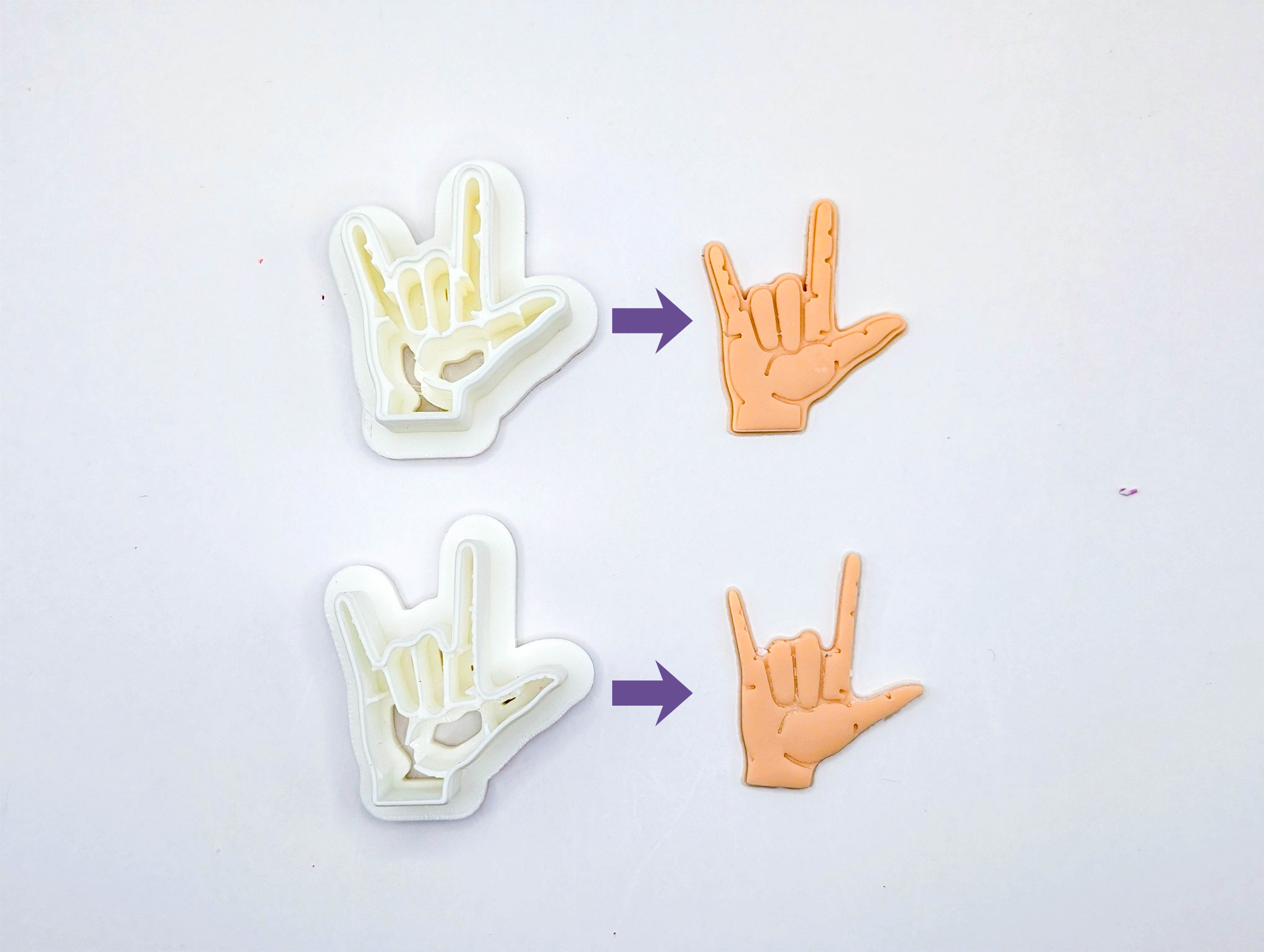 ASL I Love You Polymer Clay Stamp, Jewelry Scale Tool for Clay Earrings and Charms