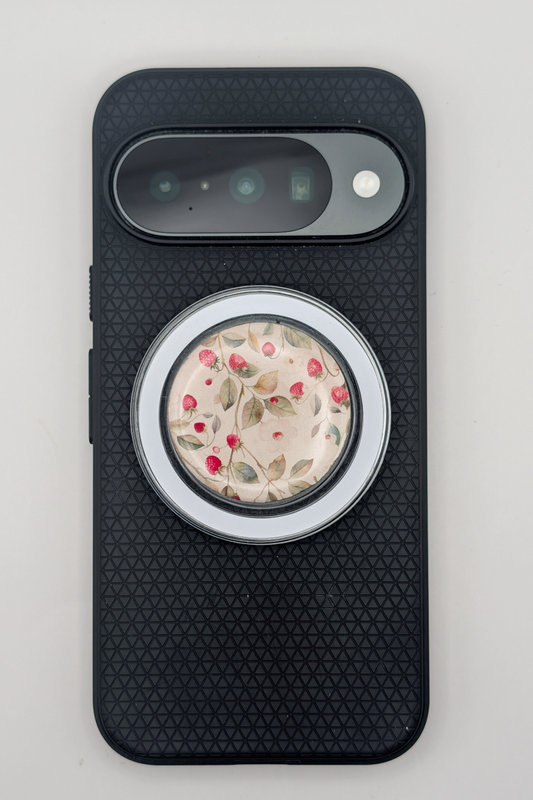 Neutral Strawberry MagSafe Phone Grip Accessory for Summer