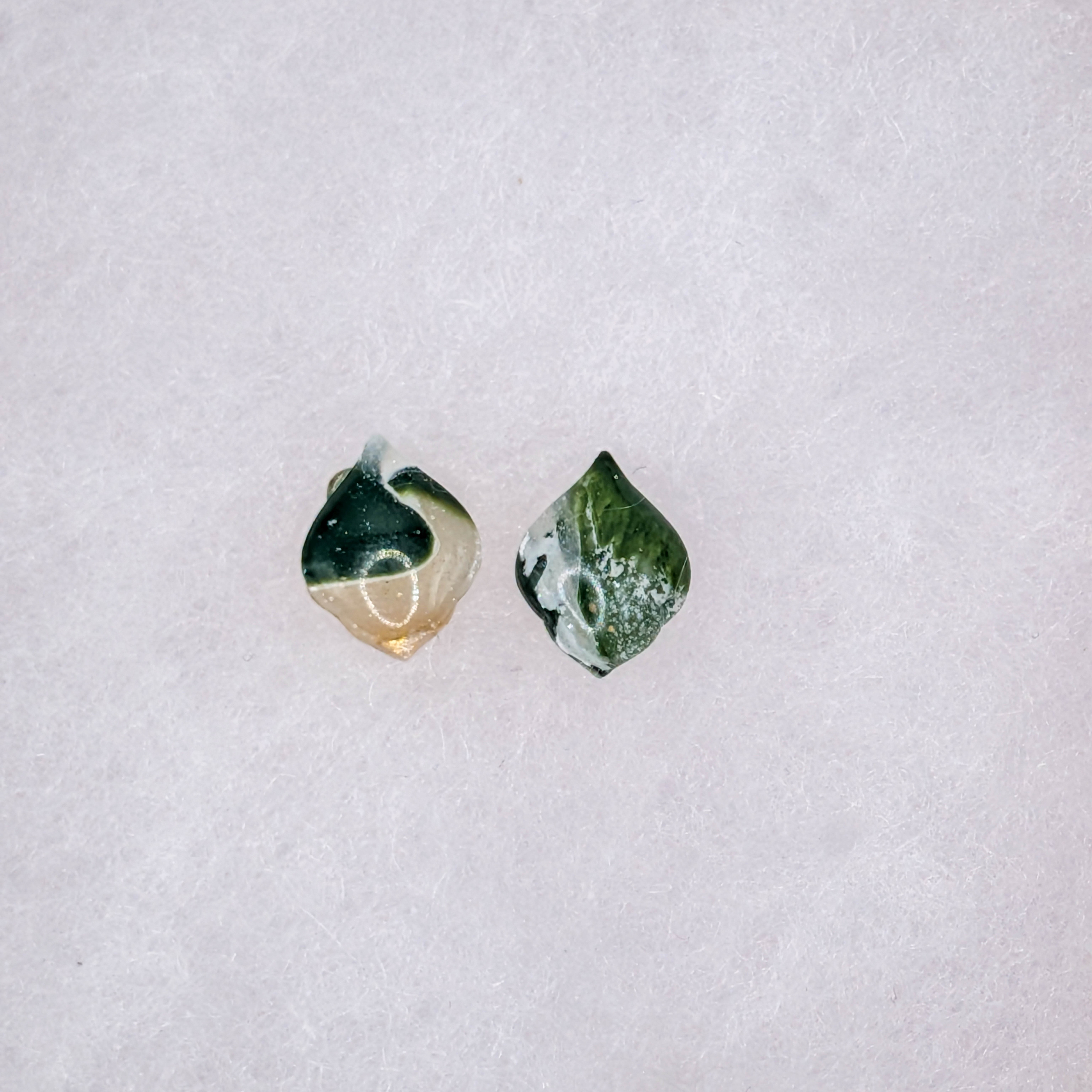 Forest Green Marble Polymer Clay Stud Earrings