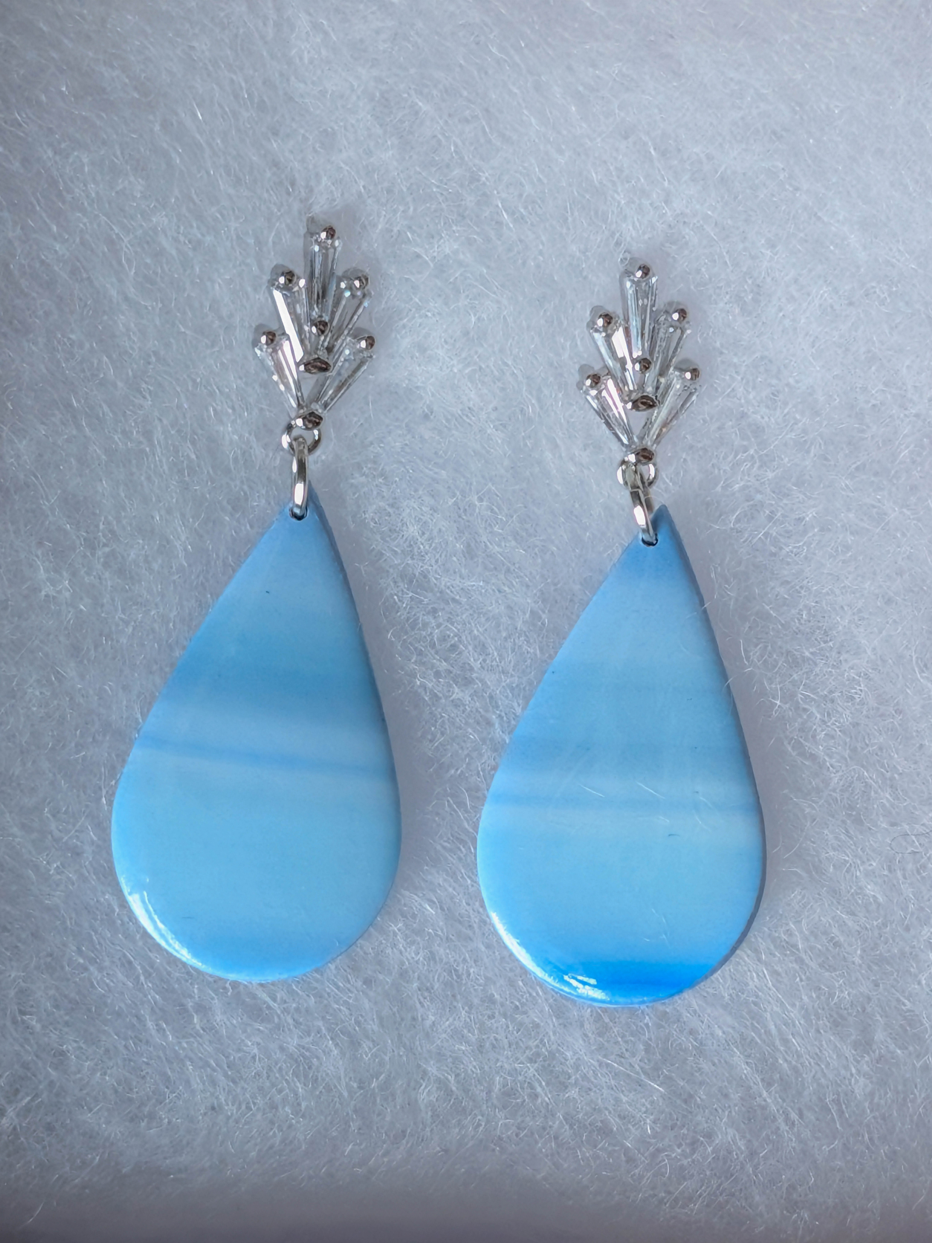 Sky Blue Raindrop Earrings