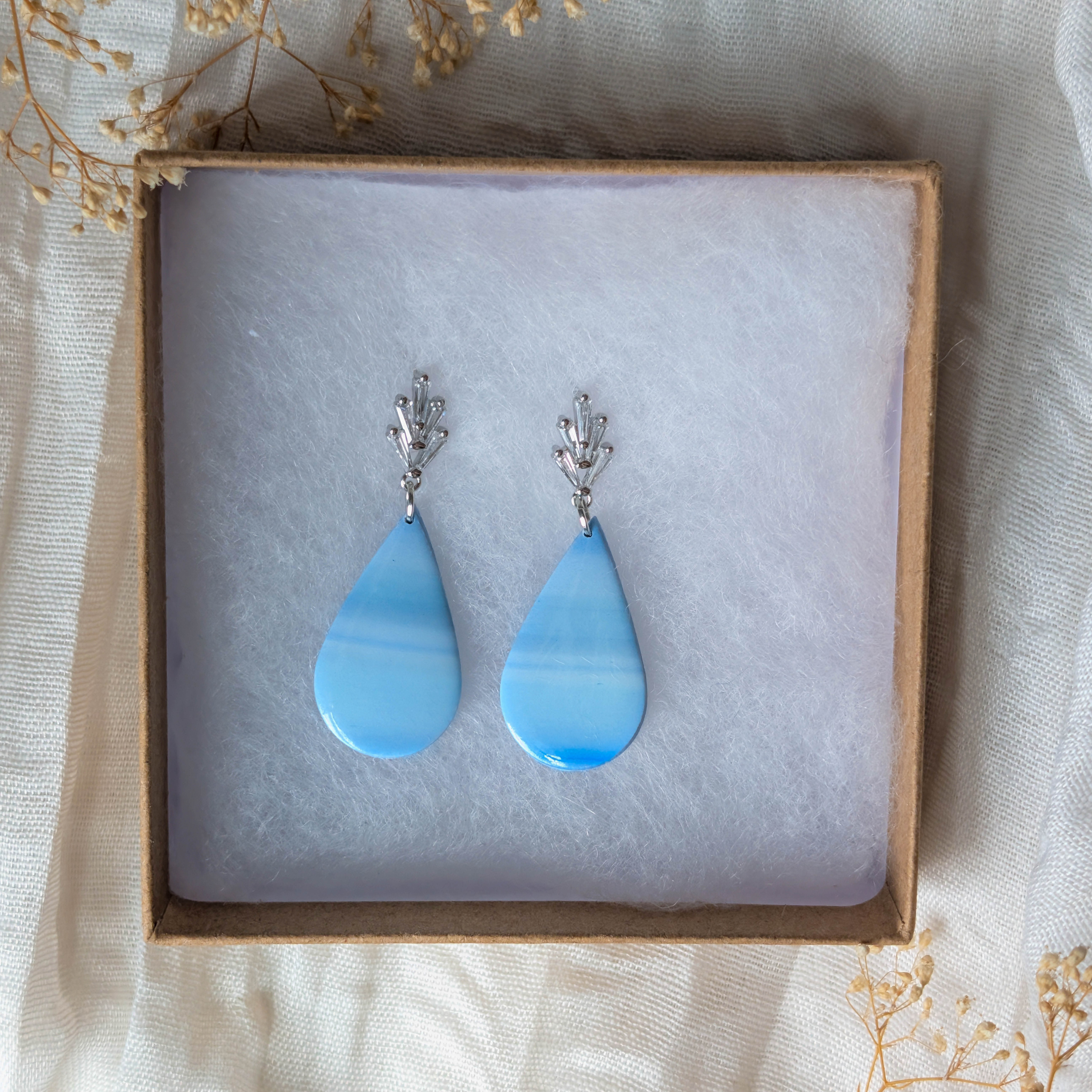 Sky Blue Raindrop Earrings