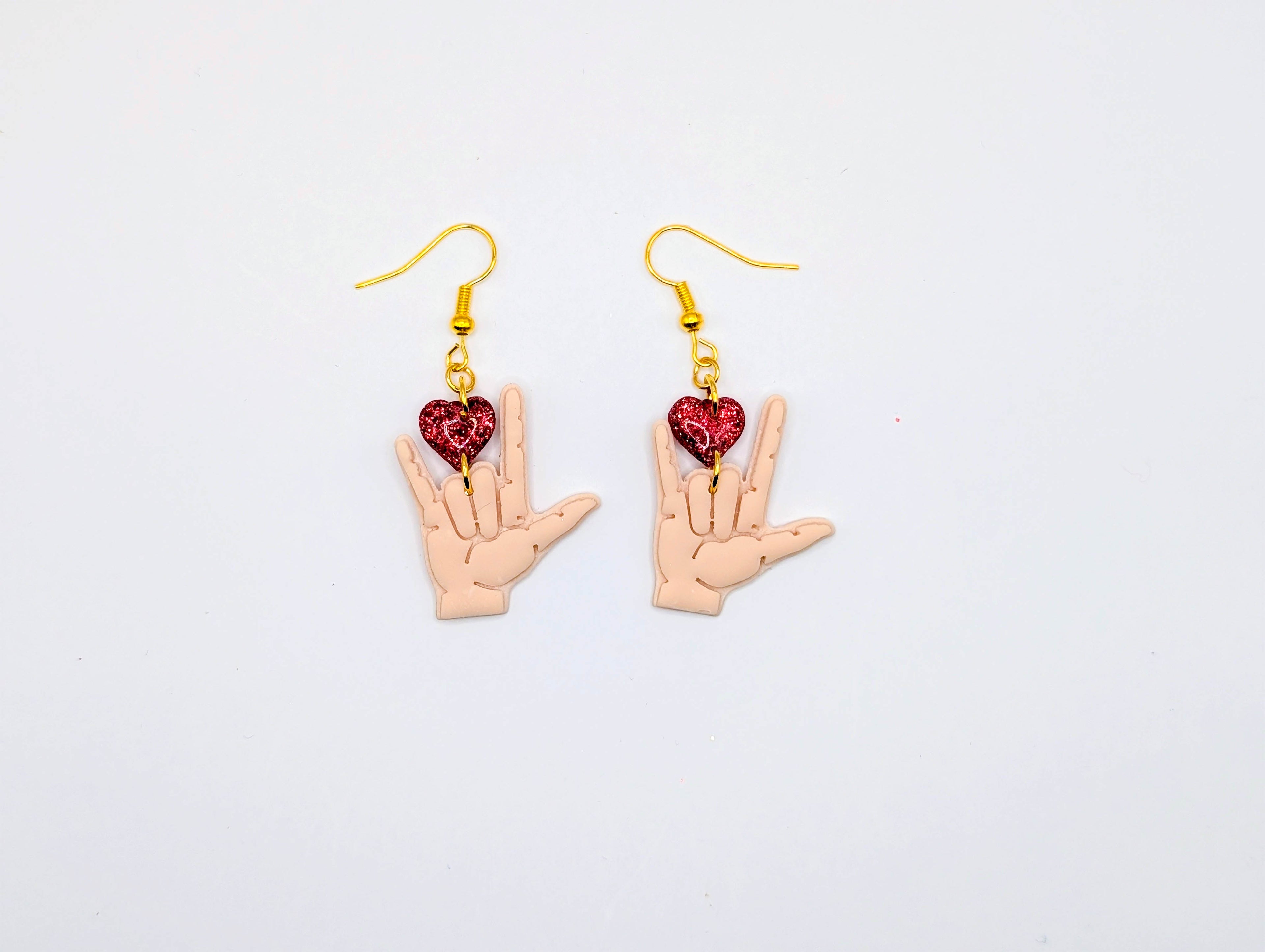Deaf Pride American Sign Language I Love You Earrings