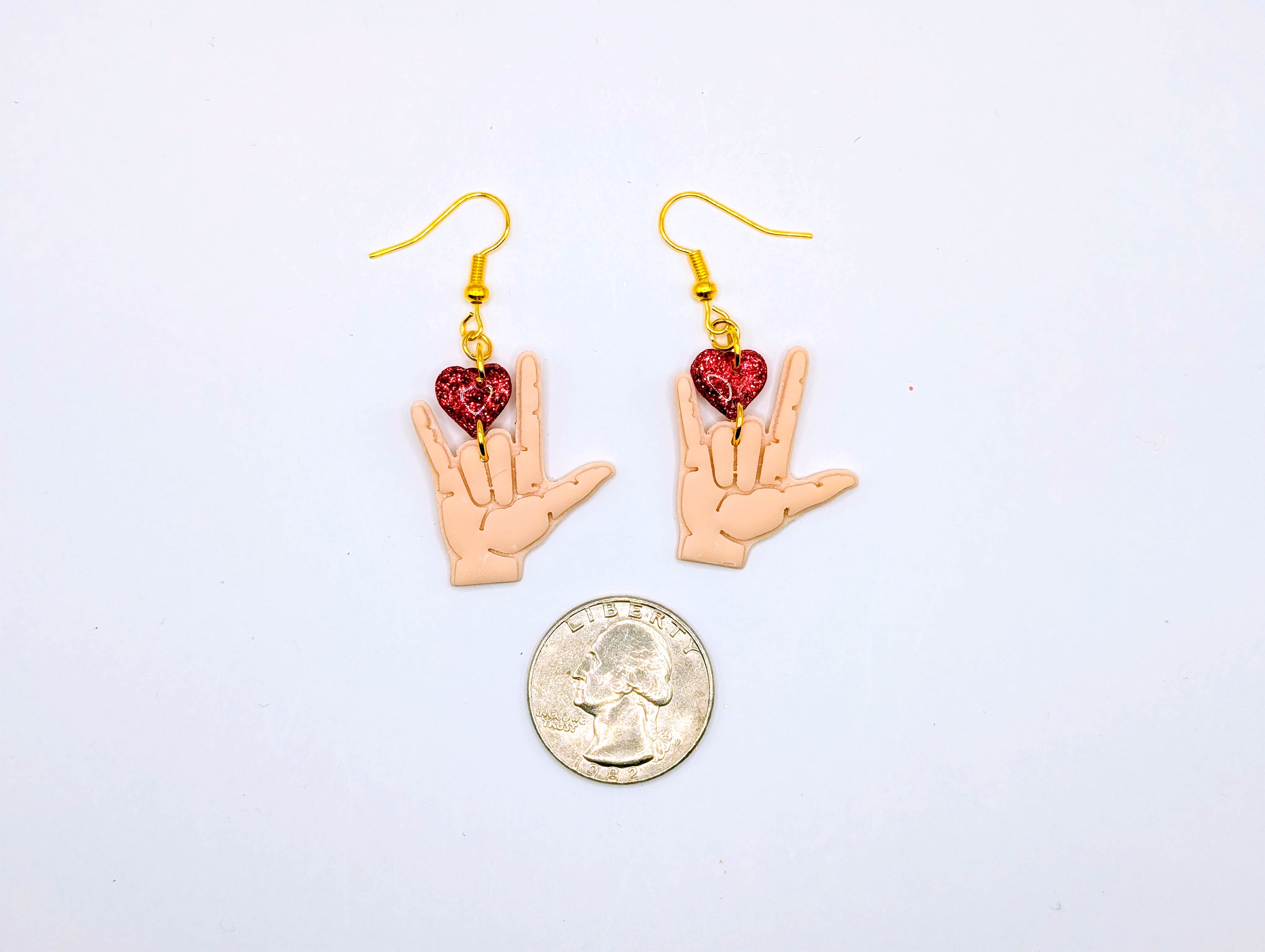 Deaf Pride American Sign Language I Love You Earrings
