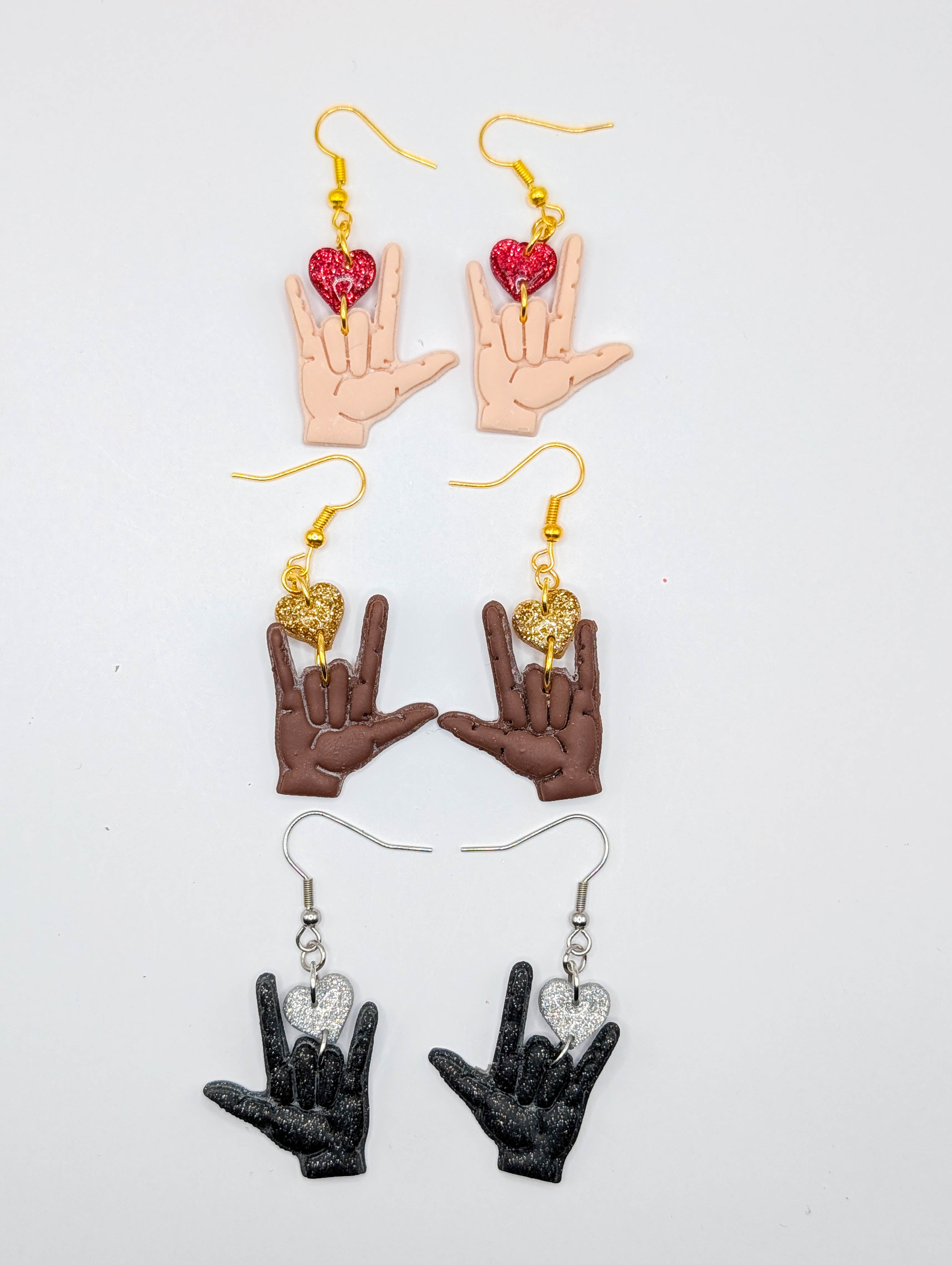 Deaf Pride American Sign Language I Love You Earrings