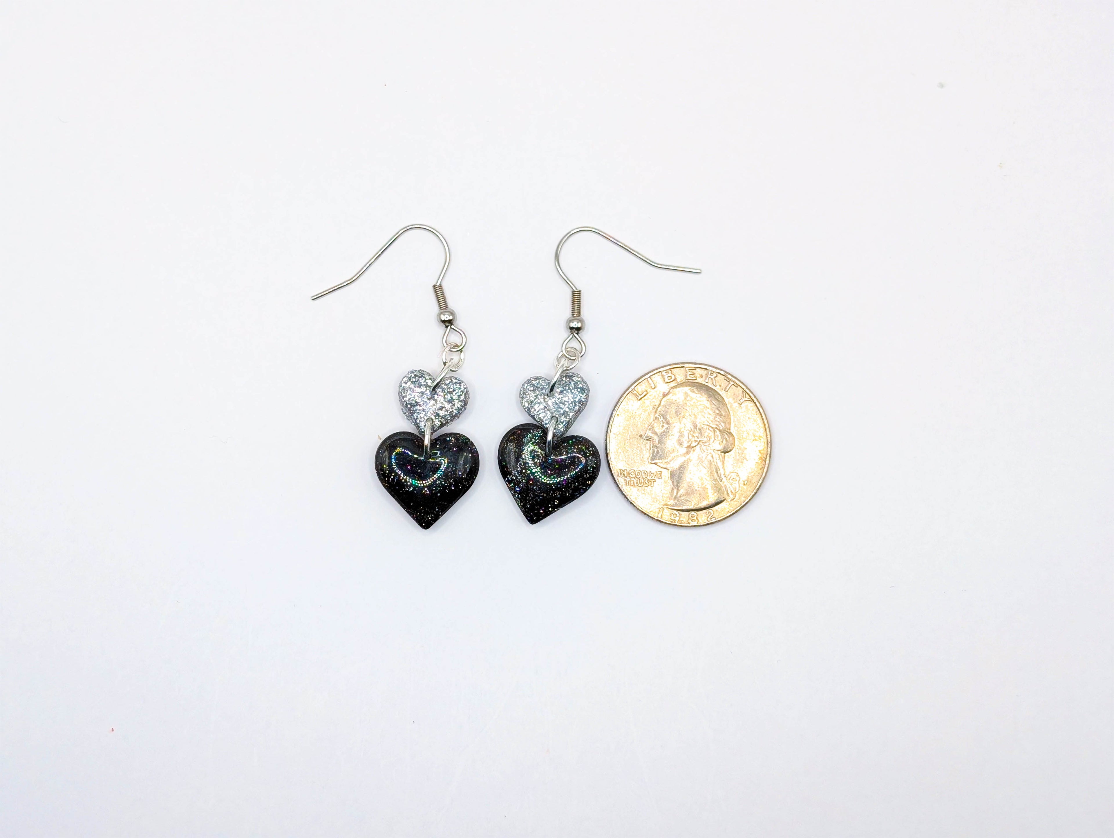 Edgy Chic Valentine's Polymer Clay Heart Earrings