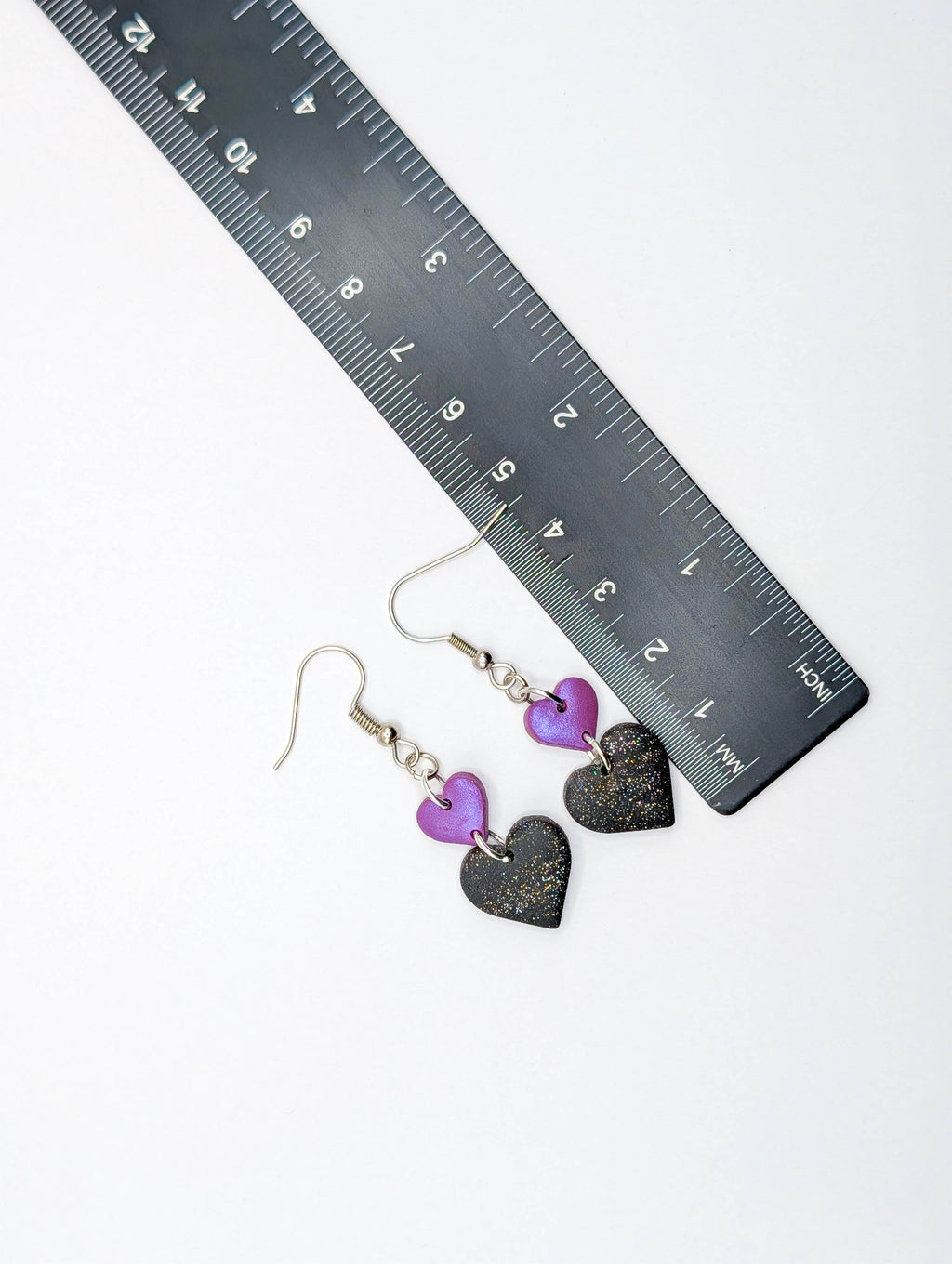 Edgy Chic Valentine's Polymer Clay Heart Earrings