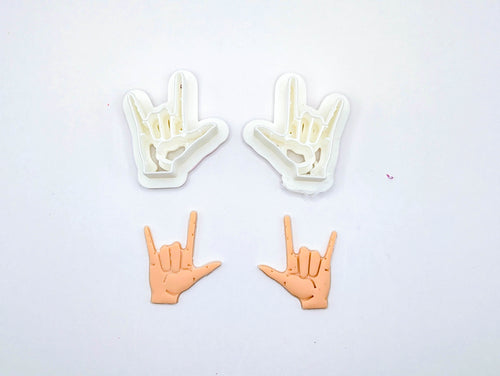 ASL I Love You Polymer Clay Stamp, Jewelry Scale Tool for Clay Earrings and Charms