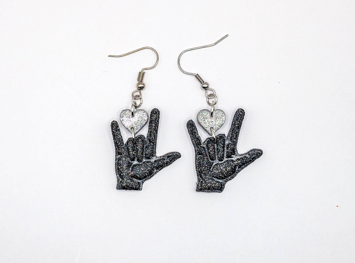 Deaf Pride American Sign Language I Love You Earrings